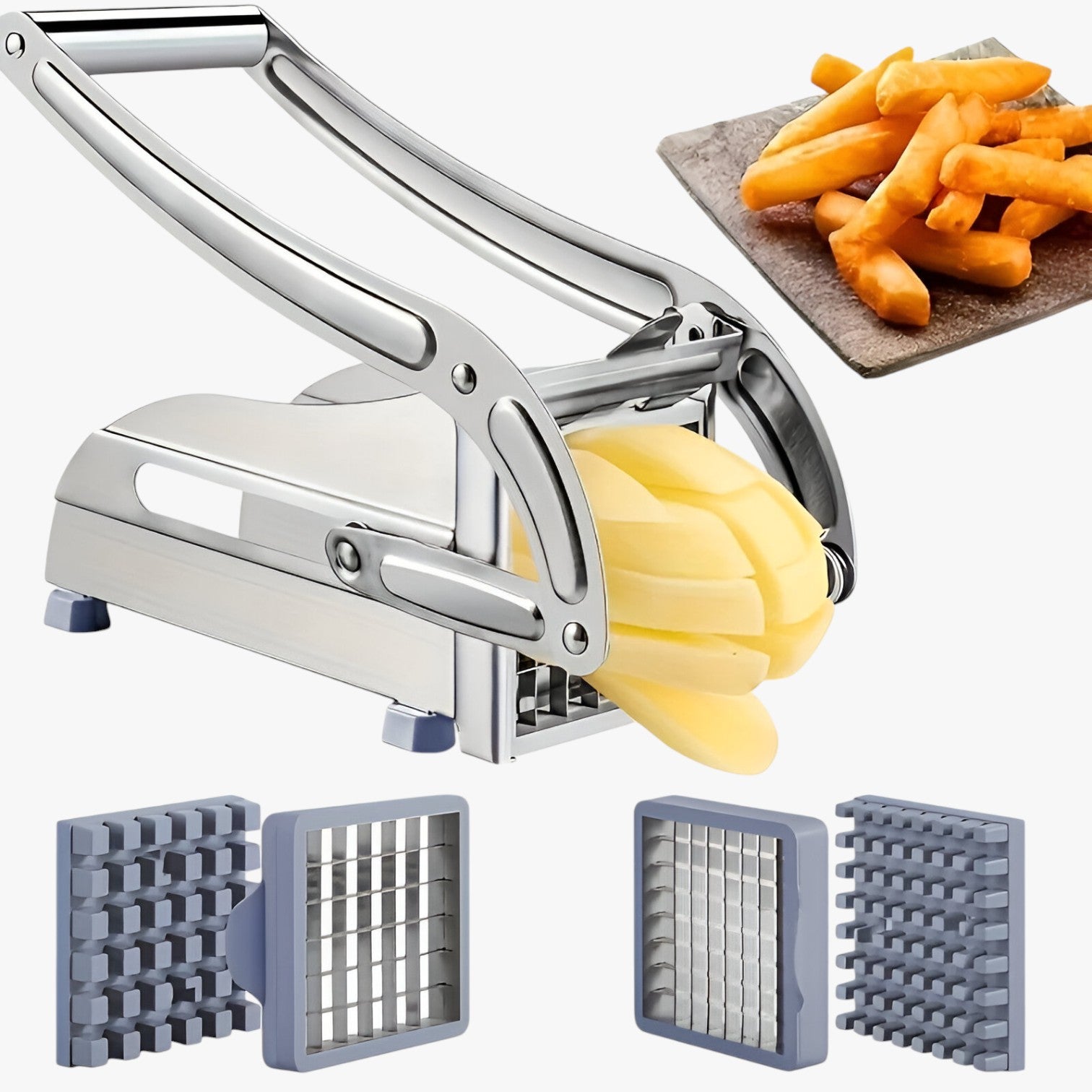 Tagliaverdure Antiscivolo per Patatine e BBQ - Grigio Argenteo - antiscivolo Kitchen kitchen & dining Kitchen Essentials Kitchenware patatine tagliaverdure tagliaverdure antiscivolo - Concept Palermo