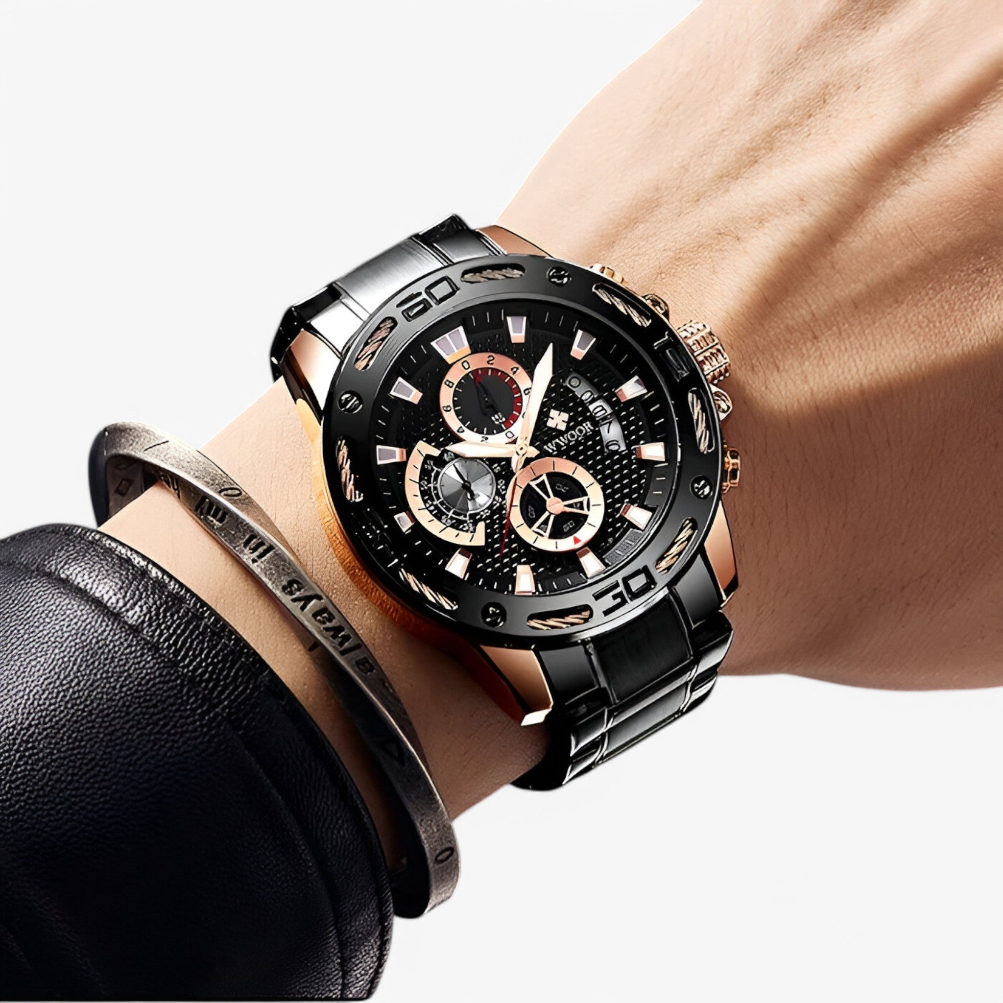 Orologio Cronografo di Lusso in Acciaio Inossidabile - - accessoires acciaio cronografo horloges inossidabile orologio orologio cronografo watches - Concept Palermo