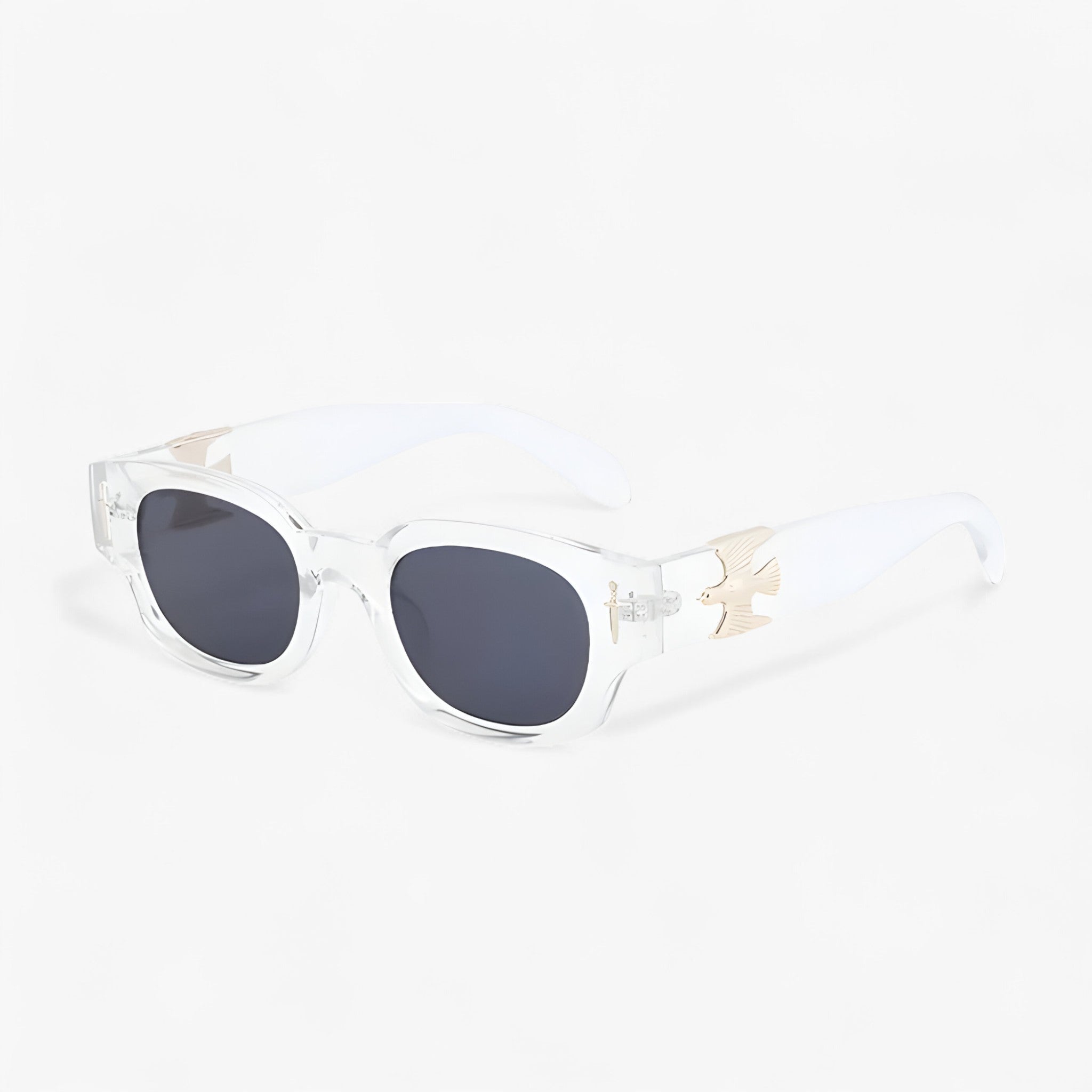 Occhiali da sole rettangolari vintage con aquila in volo Uomo - Grigio trasparente - aquila Fashion Sunglasses men sunglasses polarized mens sunglasses occhiali occhiali sole Polarized man sunglasses rettangolari sole sunglasses sunglasses polarized men uomo vintage - Concept Palermo