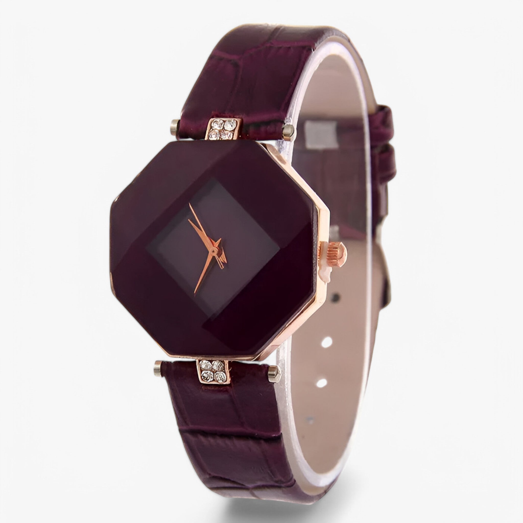 Orologio da donna casual con cinturino in pelle blu e quadrante creativo multicolore - Viola - casual cinturino creativo donna female watch multicolore orologio orologio donna pelle watch for women - Concept Palermo