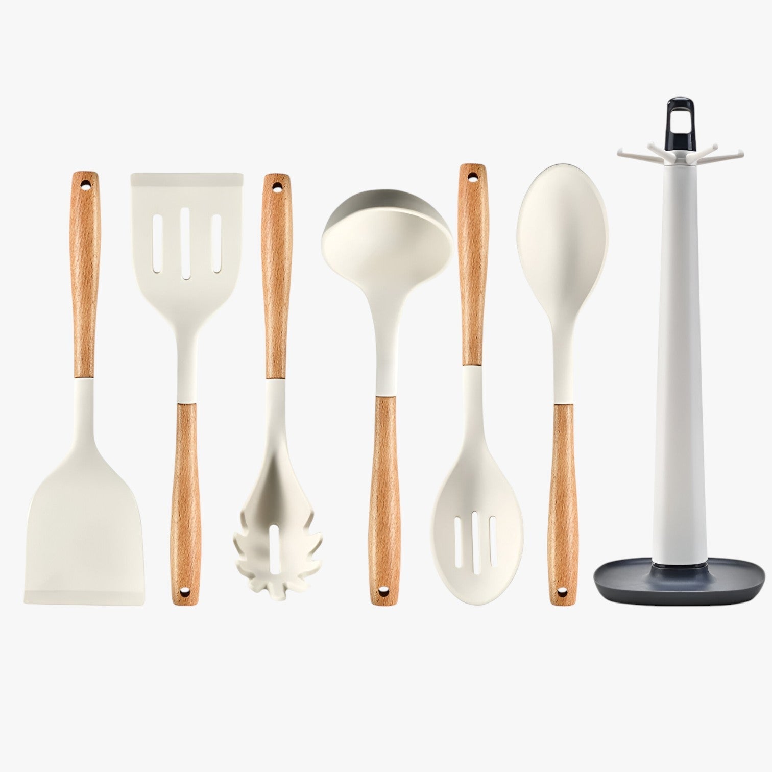 Set da cucina in silicone – resistente al calore, antiaderente e con spazio di stoccaggio Uomo - 7Pezzi Bianco - antiaderente calore cucina cucina silicone Kitchen kitchen & dining kitchen accessory kitchen tools resistente silicone spazio - Concept Palermo