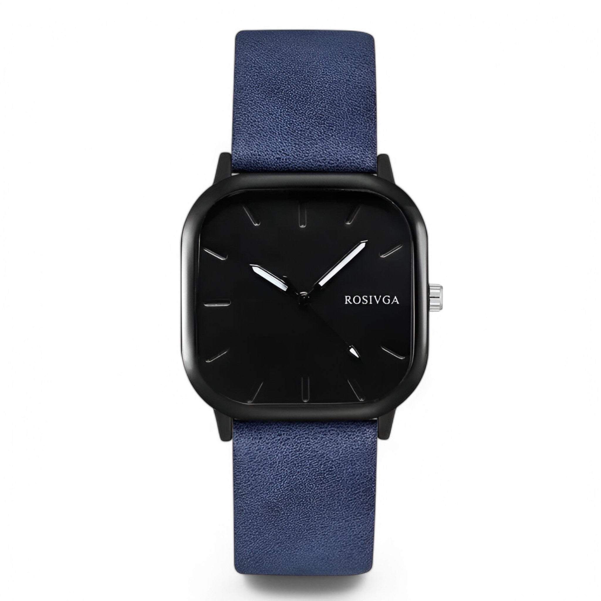 Orologio al quarzo con quadrante quadrato in pelle PU - Blu nero - accessoires horloges orologio orologio quarzo pelle quadrante quadrato quarzo watches - Concept Palermo