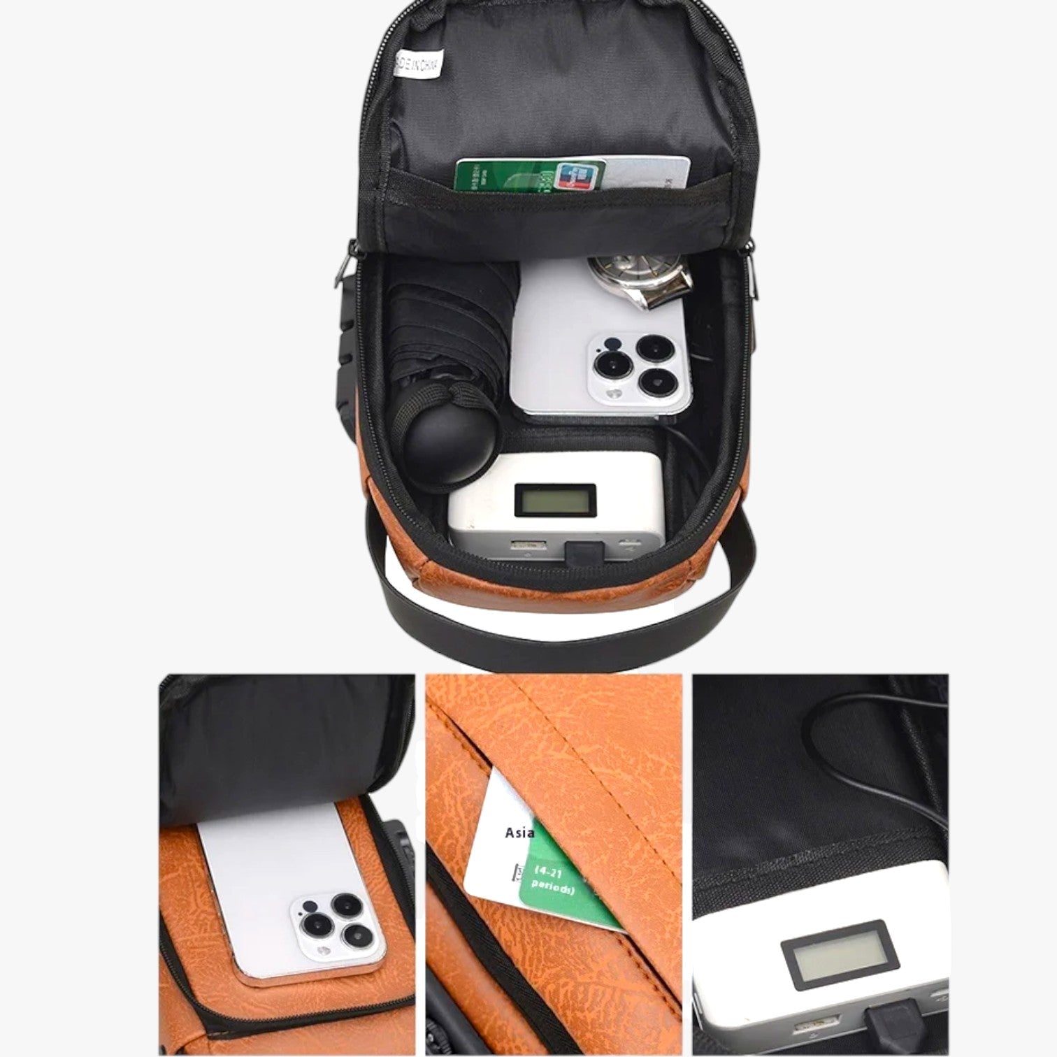 Borsa a tracolla Heren con USB e chiusura antifurto – Stylish e pratica Uomo - - antifurto bag bags borsa borsa tracolla chiusura heren Leather Bag mens bag pratica stylish - Concept Palermo
