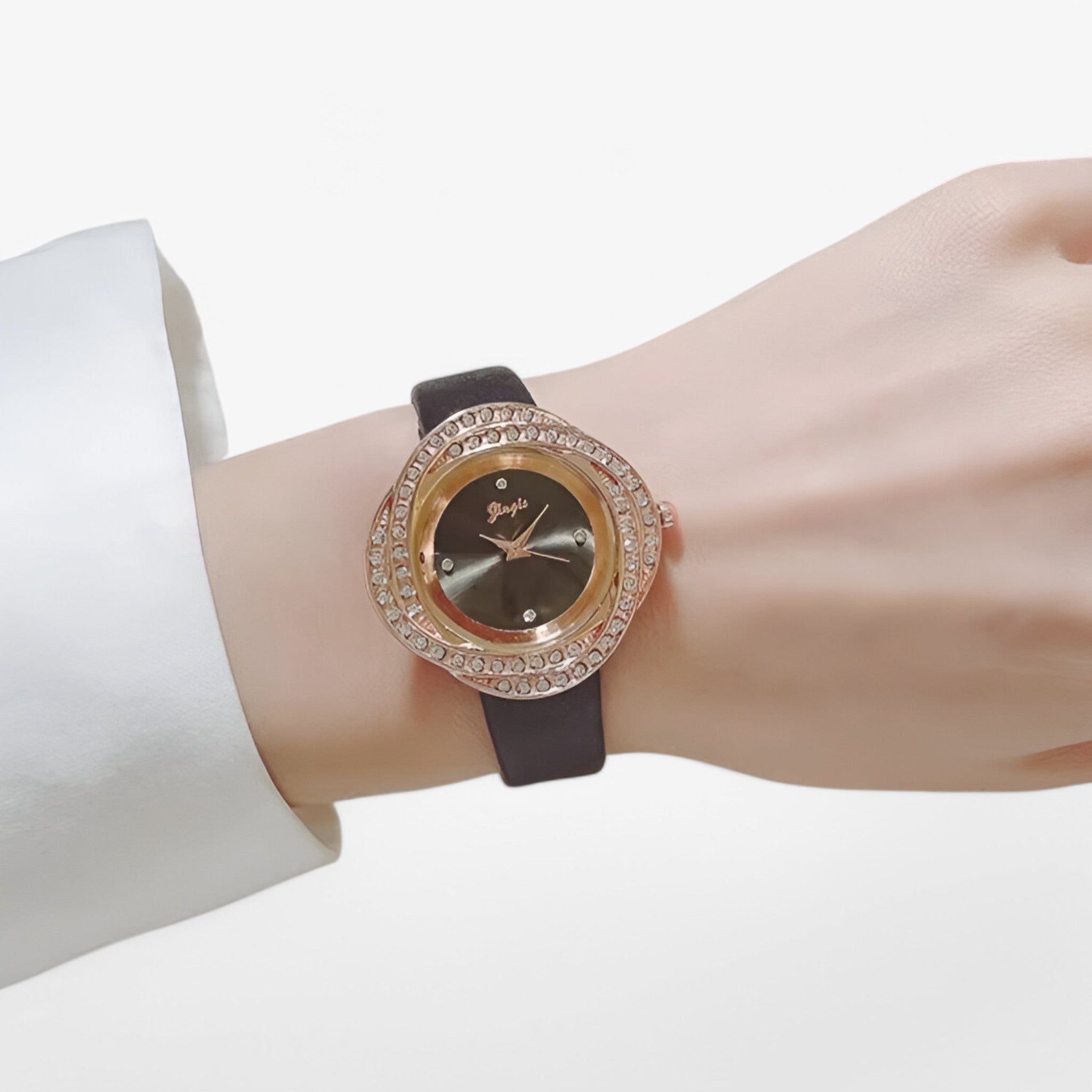 Orologio da donna in pelle con quadrante a strass irregolari - - donna female watch irregolari orologio orologio donna pelle quadrante strass watch for women watches - Concept Palermo