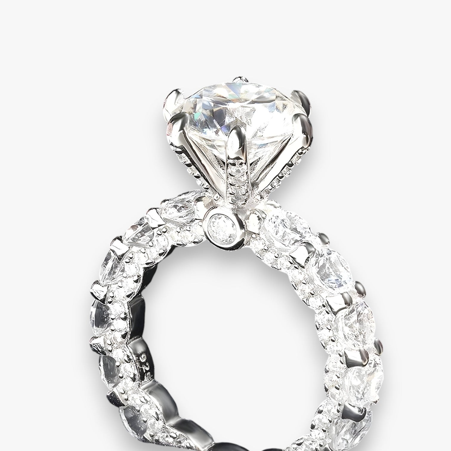 Anello di Fidanzamento in Moissanite – S925 Argento con Halo Nascosto Uomo - - Accessories Jewelry anello anello fidanzamento fidanzamento halo jewelry moissanite nascosto Rings uomo - Concept Palermo