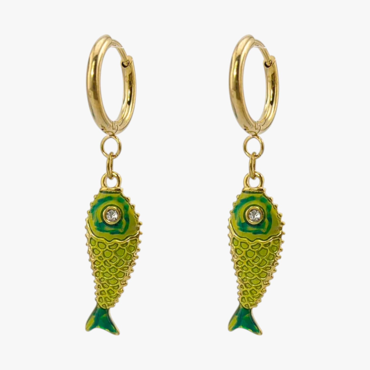 Orecchini koi estivi in acciaio colorato Donna - Verde - acciaio colorato donna EARRINGS Earrings for Women Girls estivi jewelry orecchini orecchini estivi womens earring - Concept Palermo
