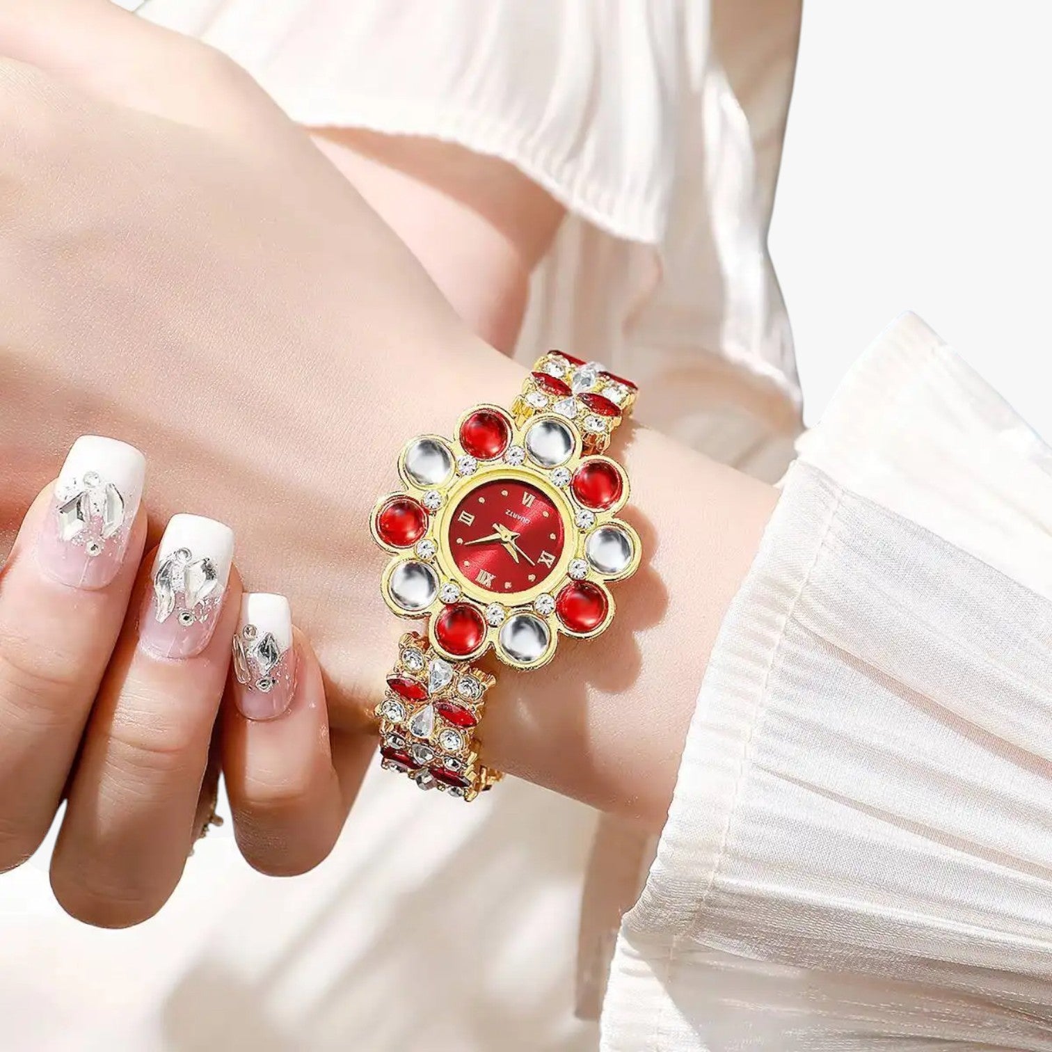 Orologio con quadrante a fiori in cristallo Donna - - cristallo donna female watch fiori ladies watch orologio orologio quadrante quadrante watch watch for women watches - Concept Palermo