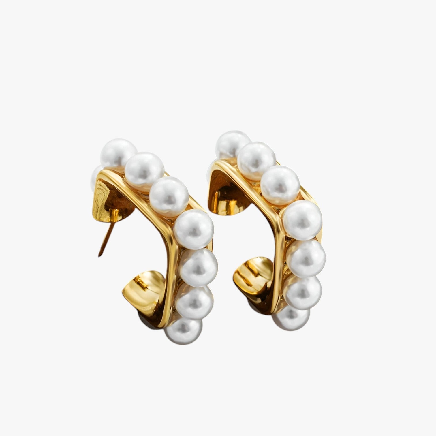 Orecchini Chunky in Oro con Perle – Ipoallergenici e Stilosi Donna - - Accessories Jewelry chunky donna EARRINGS ipoallergenici jewelry orecchini orecchini chunky perle stilosi - Concept Palermo