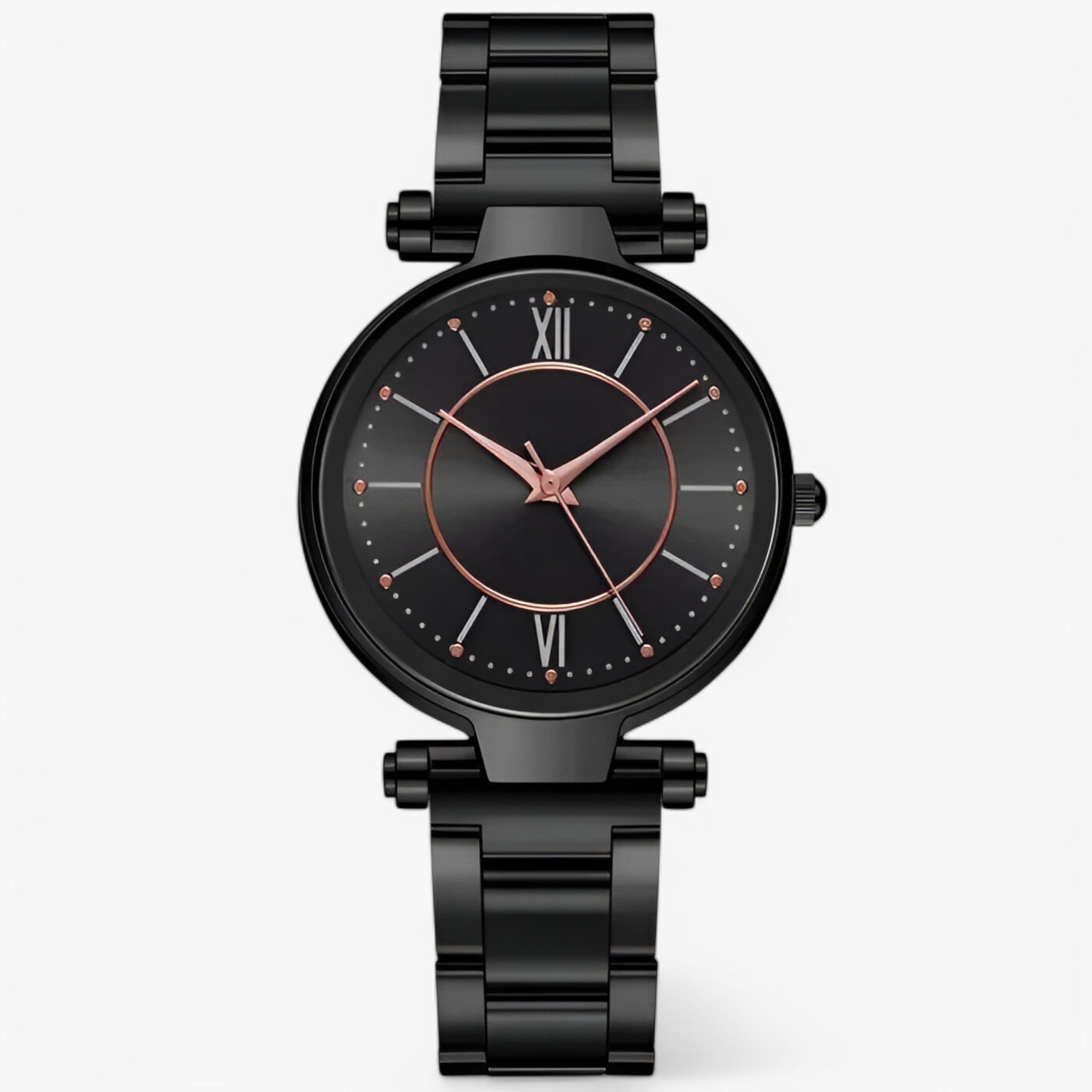 Orologio classico in acciaio rosa - nera - acciaio female watch orologio orologio acciaio watch for women watches - Concept Palermo