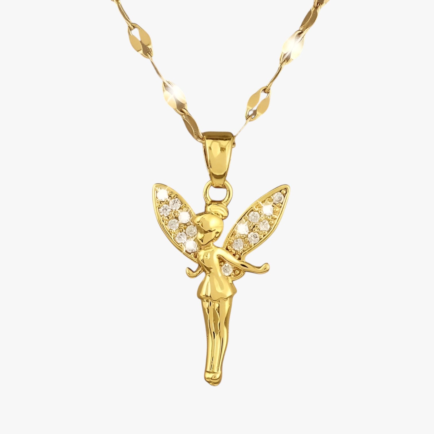 Collana fiabesca con fiore e fata - XL1723 - collana collana fiabesca elegant womens necklaces fata fiabesca fiore jewelry necklace NECKLACES Necklaces for Women - Concept Palermo