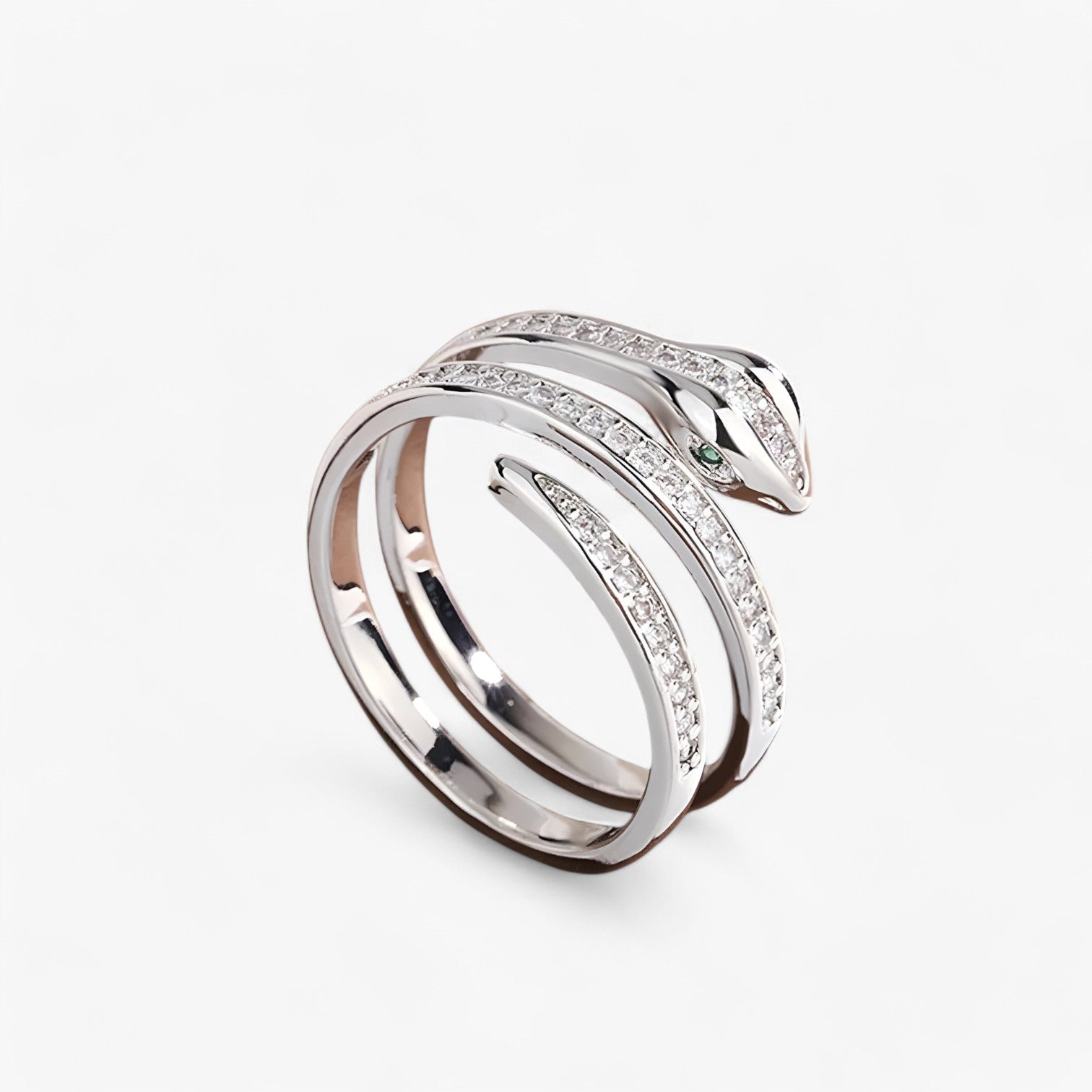Anello slangiforme con zirconia – Anello in rame regolabile per donne - regolabile Colore argento - Accessories Jewelry anello anello slangiforme donne jewelry rame regolabile Rings slangiforme womens ring zirconia - Concept Palermo