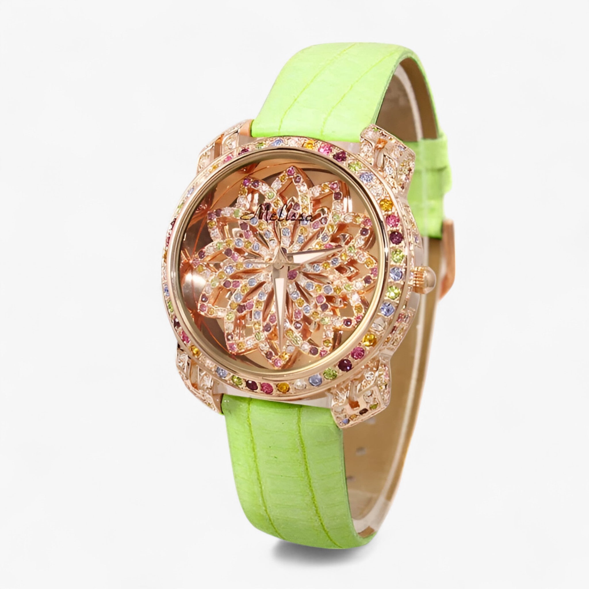 Orologio da donna al quarzo con cristallo a caramella e cinturino in pelle - Verde - caramella cinturino cristallo donna female watch orologio orologio donna pelle quarzo watch for women - Concept Palermo