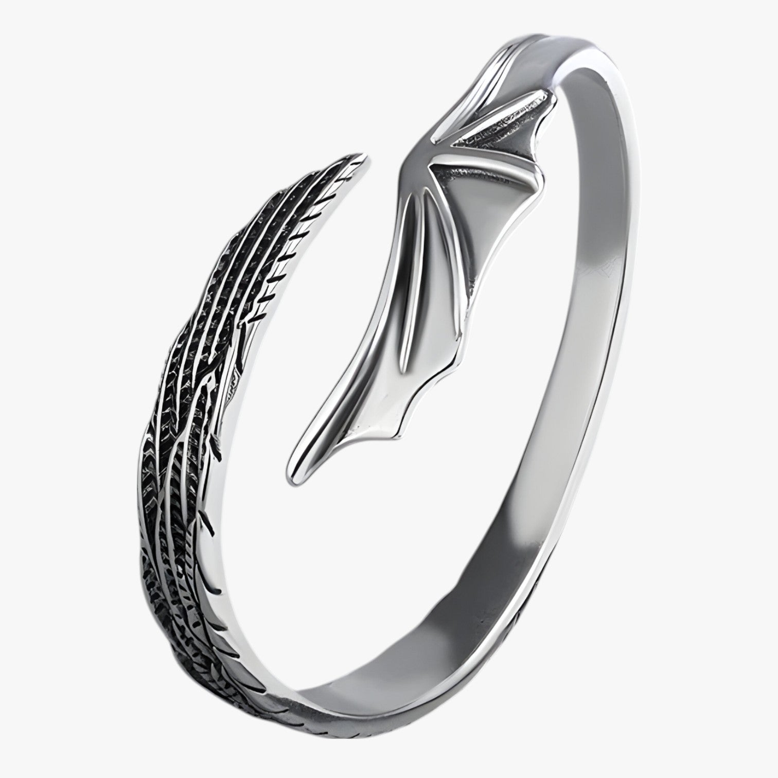 Bracciale in Argento 925 con Piuma Dorata Stile Vintage Punk Pelle - - bracciale bracciale piuma BRACELET bracelet for men BRACELETS dorata jewelry mens bracelet pelle piuma punk stile - Concept Palermo