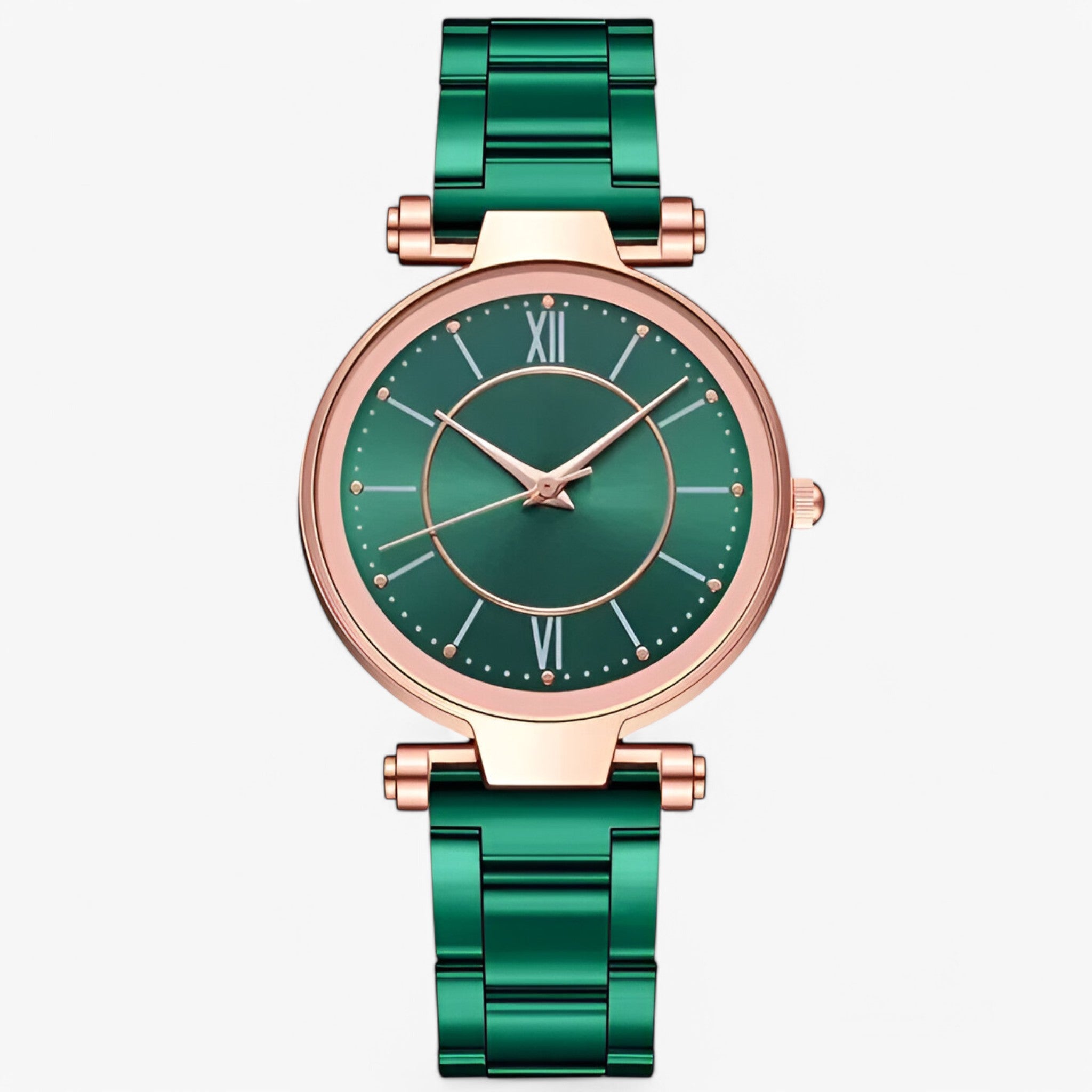 Orologio classico in acciaio rosa - verde - acciaio female watch orologio orologio acciaio watch for women watches - Concept Palermo