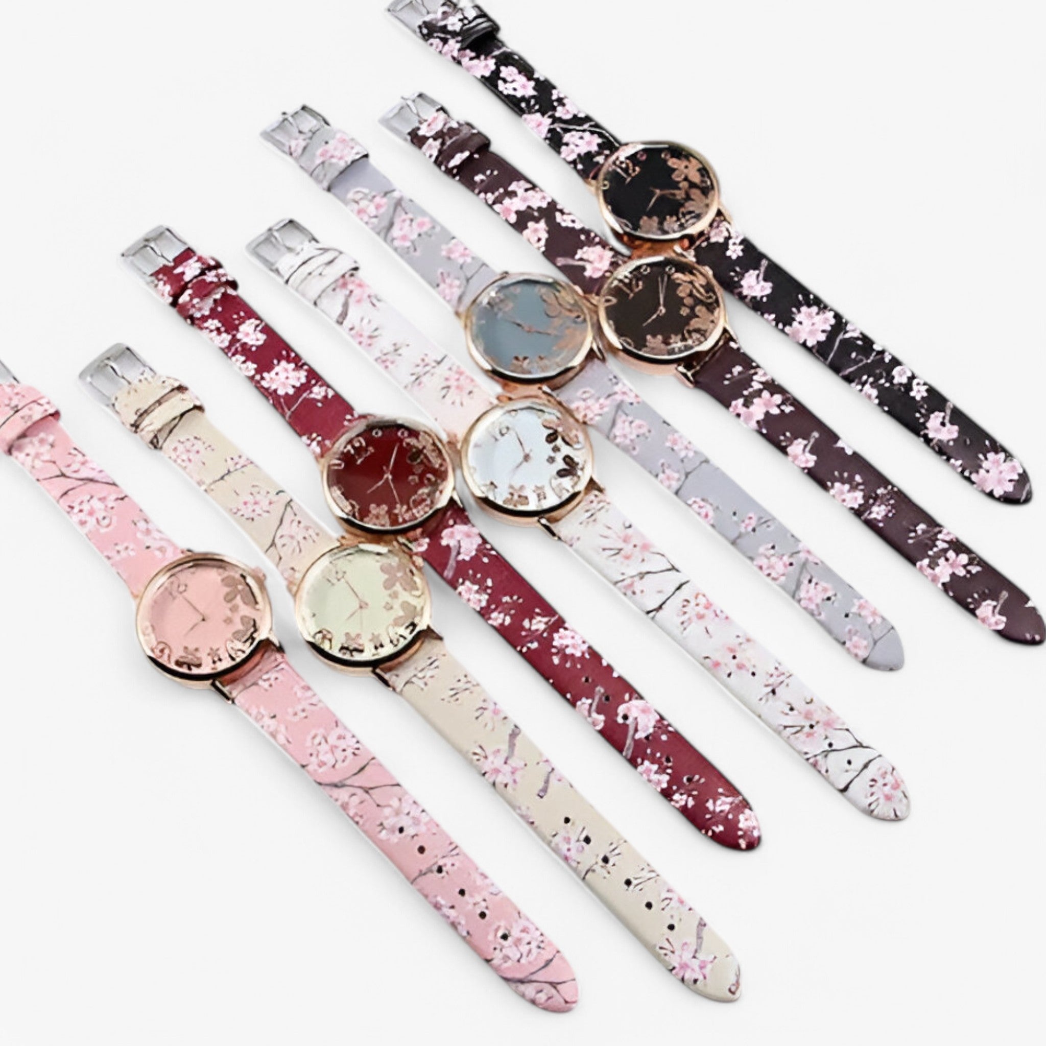 Orologio da donna in pelle con quadrante floreale e bracciale coordinato - - bracciale coordinato donna female watch floreale orologio orologio donna pelle quadrante watch for women - Concept Palermo