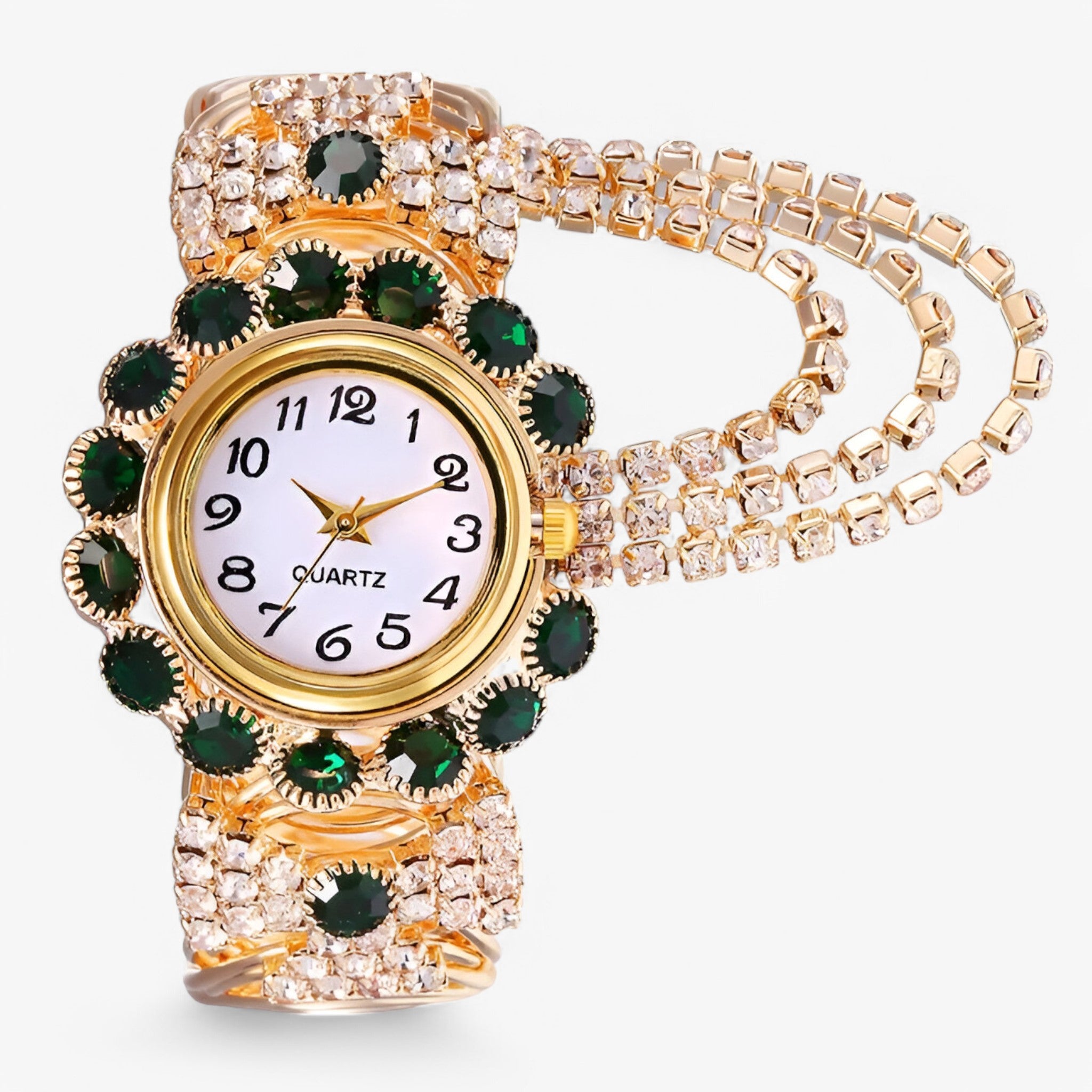 Orologio al quarzo con strass e cinturino in acciaio Uomo - Verde - acciaio cinturino female watch orologio orologio quarzo quarzo strass uomo watch for women watches - Concept Palermo