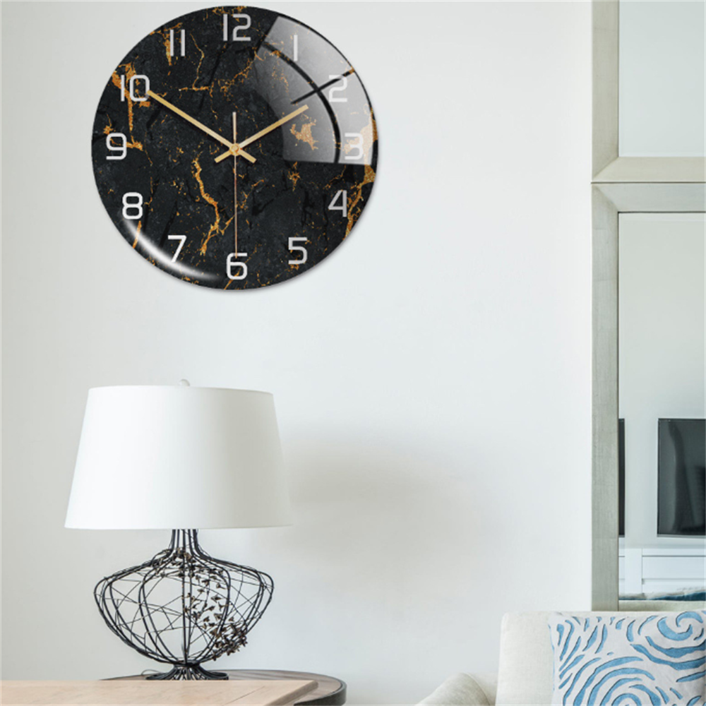 Orologio da Parete Silenzioso Ø30cm, Effetto Marmo Bianco Lusso Moderno per Soggiorno/Ufficio - - clocks marmo orologio orologio marmo tempo wall clocks - Concept Palermo
