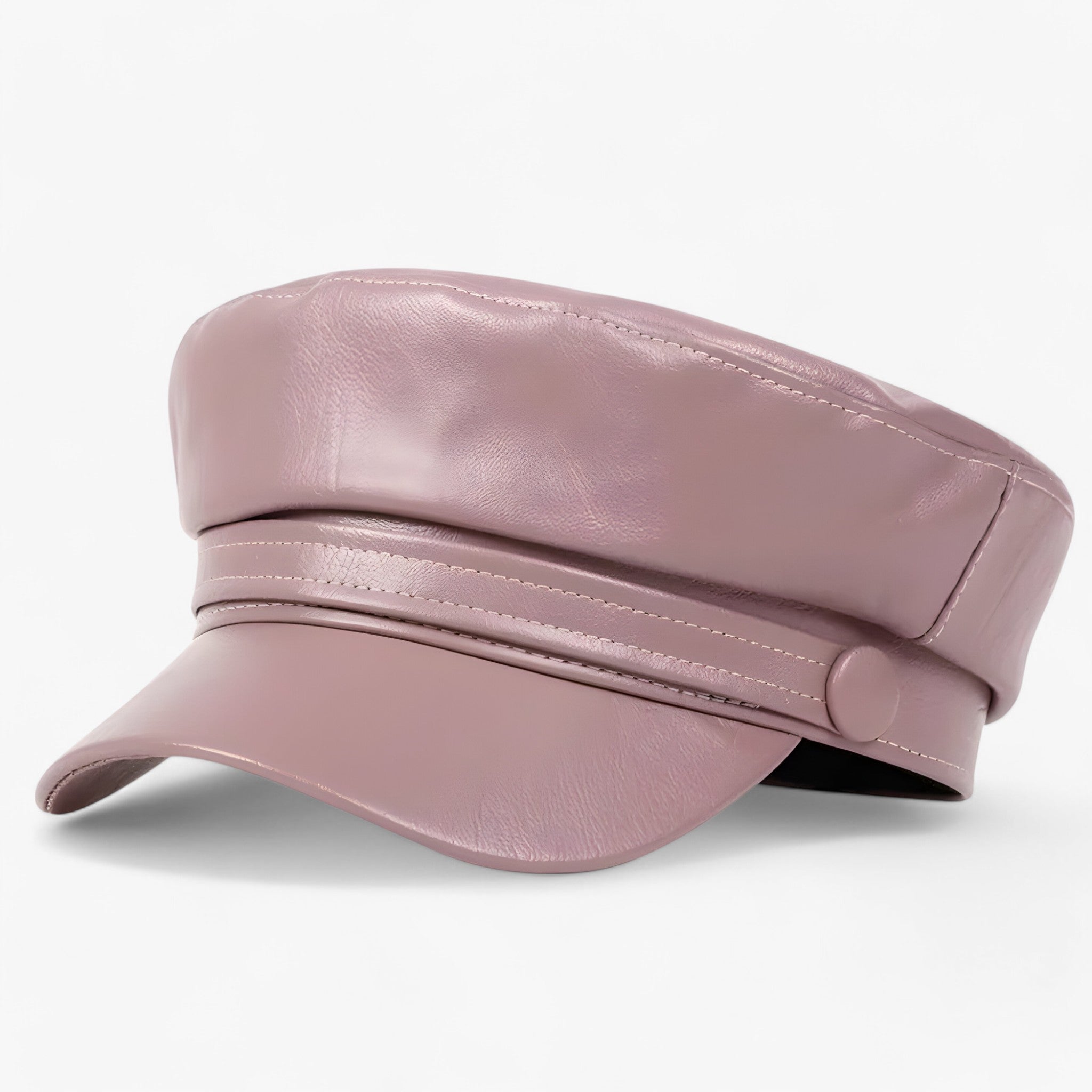 Cappello Donna Nova piatto ottagonale in pelle PU nero elegante - Rosa - cappello cappello donna donna nova ottagonale pelle piatto women's hat - Concept Palermo