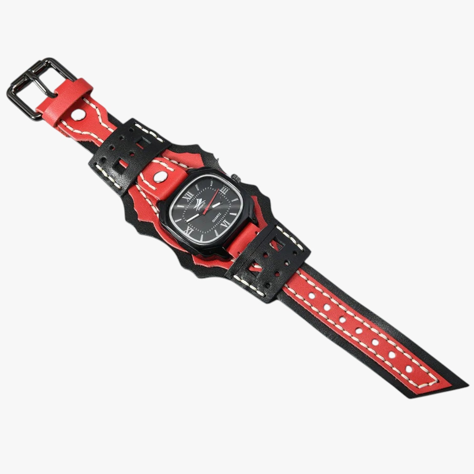 Orologio da uomo quadrato grande con cinturino in vera pelle - - cinturino orologio orologio uomo pelle quadrato uomo vera watch watch for men watches WATCHES FOR MEN - Concept Palermo