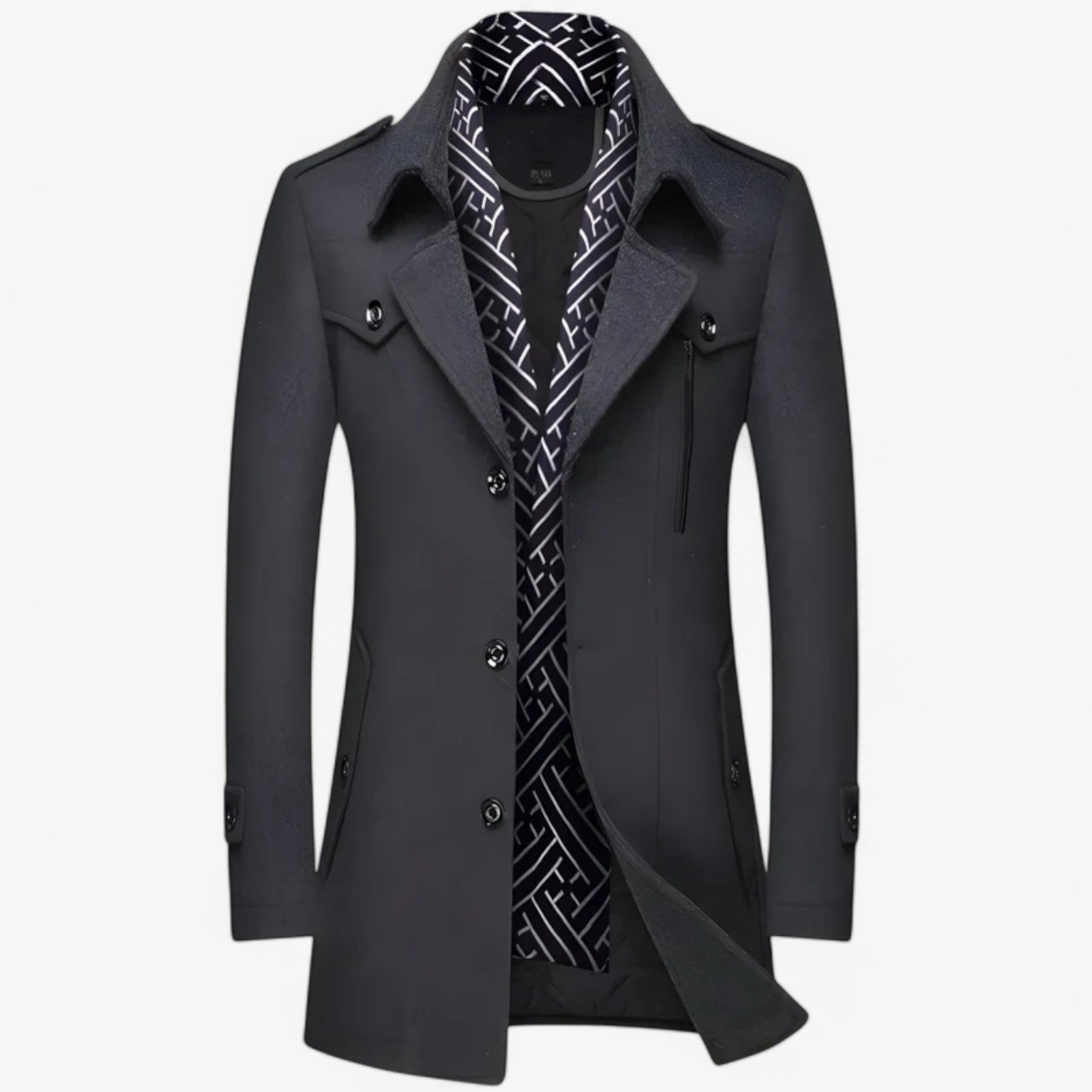 Cappotto in lana di media lunghezza Uomo - Grigio - cappotto cappotto lana lana lunghezza media men's coats & jackets uomo - Concept Palermo