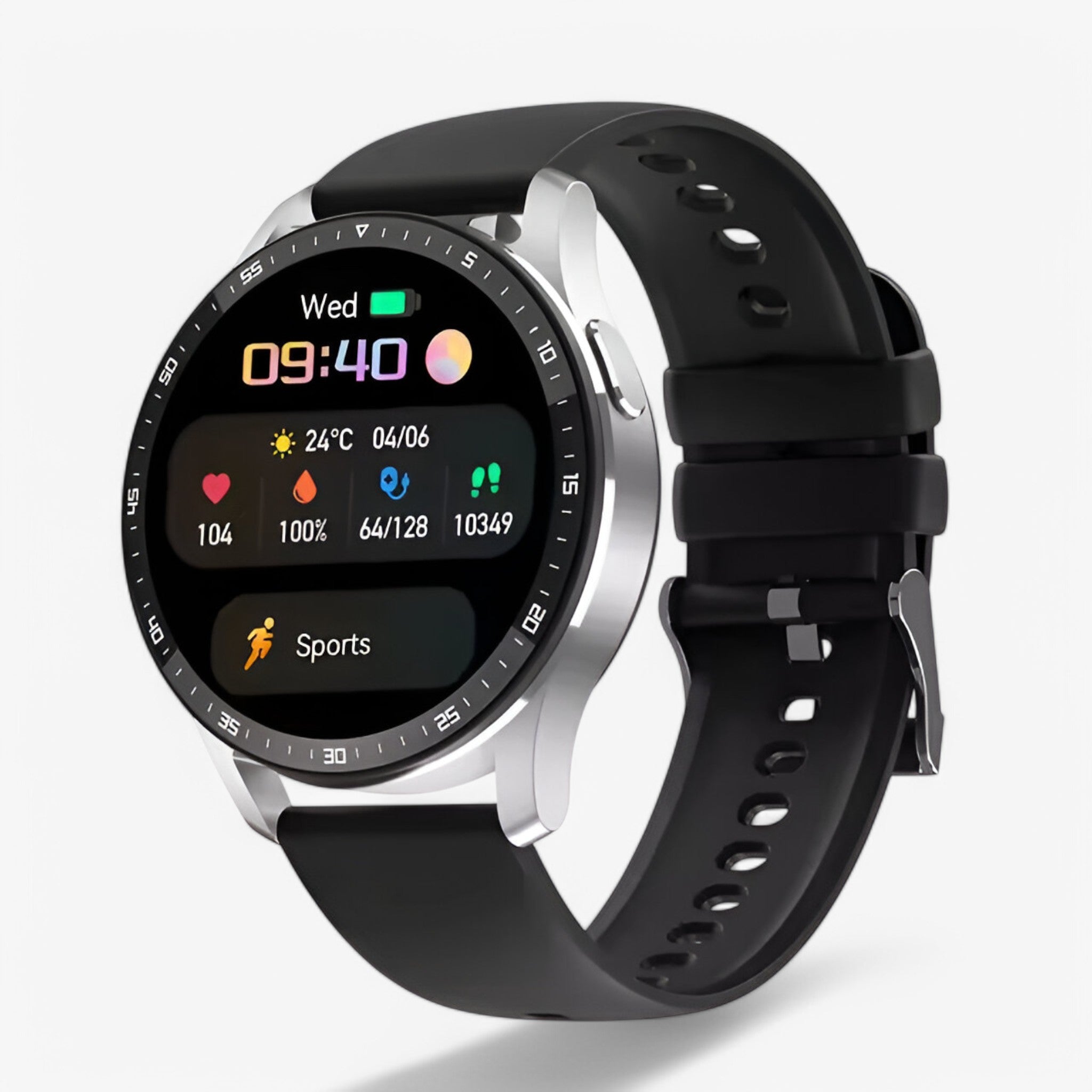 Smartwatch con Auricolare Bluetooth TWS Integrato 2-in-1, Nero, Impermeabile, per Uomo Donna - argento nero - accessoires auricolare bluetooth gadgets horloges smartwatch watches - Concept Palermo