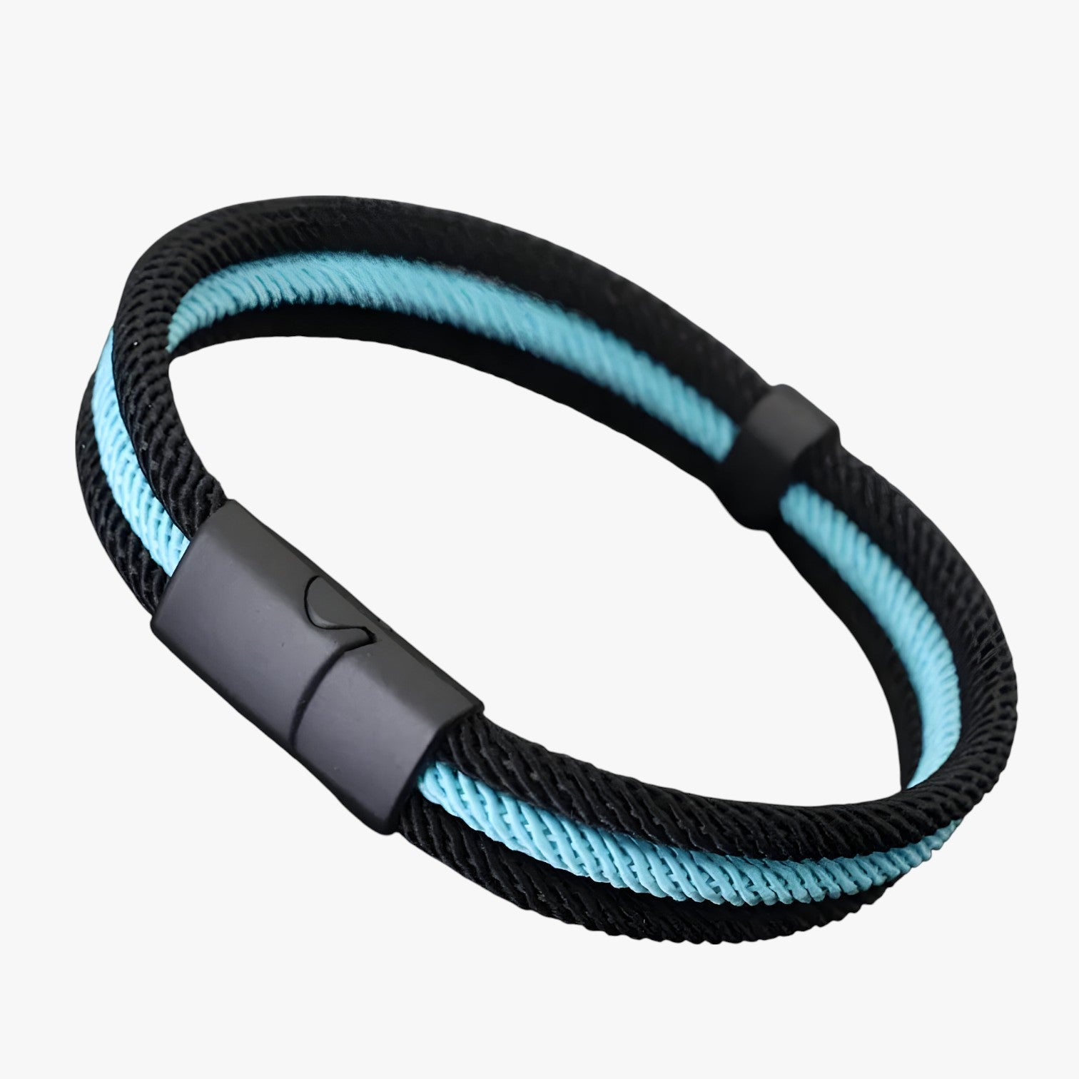 Bracciale Nautico Uomo con Nodo e Chiusura Staccabile - Filo Blu Chiaro S 18.5cm 7.3Pollici - bracciale bracciale nautico BRACELET bracelet for men BRACELETS chiusura jewelry mens bracelet nautico nodo staccabile uomo - Concept Palermo