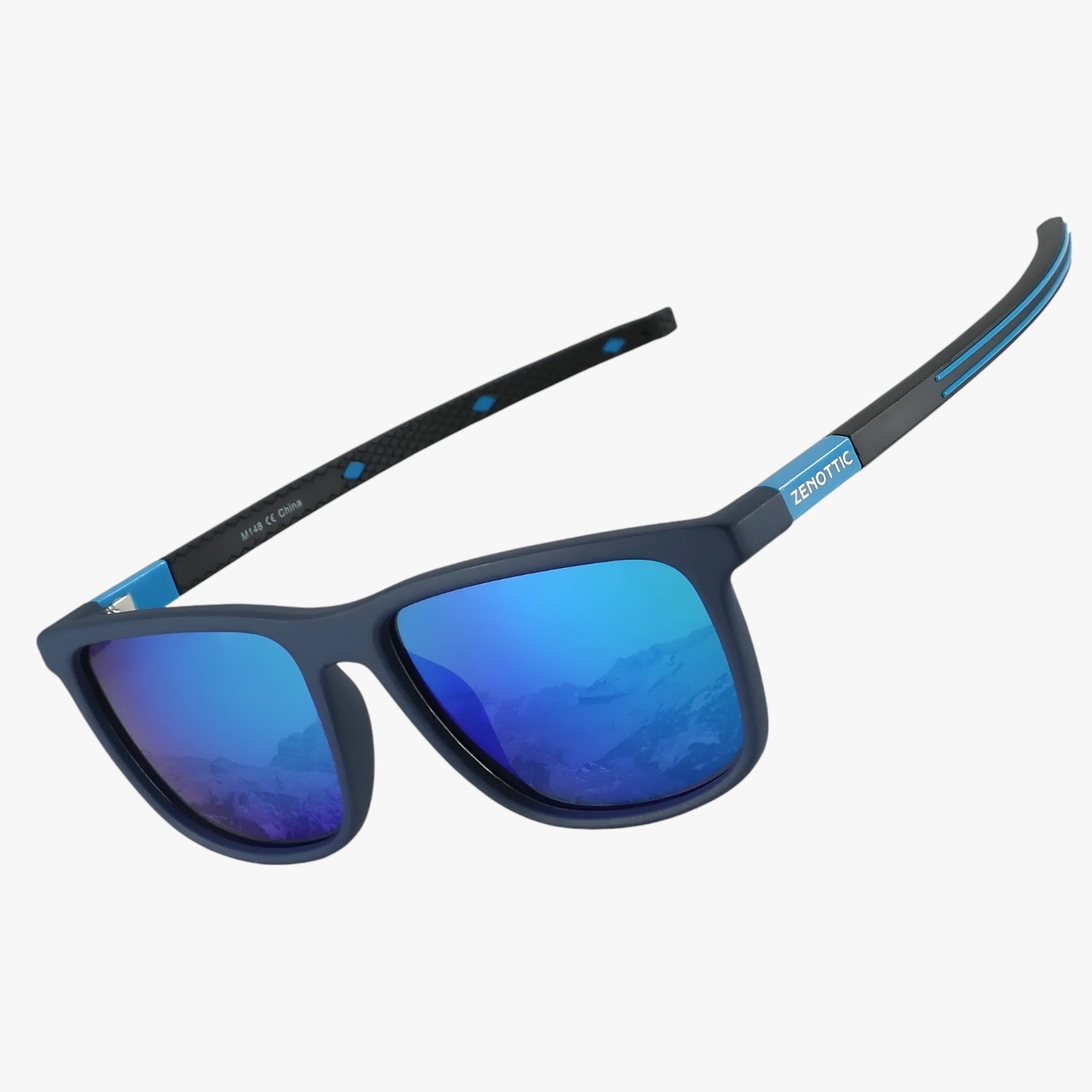 Occhiali da sole quadrati polarizzati – protezione UV leggera Uomo - Lente specchiata blu ZNOTTIC - leggera mens sunglasses occhiali occhiali sole polarizzati protezione quadrati sole sunglasses - Concept Palermo