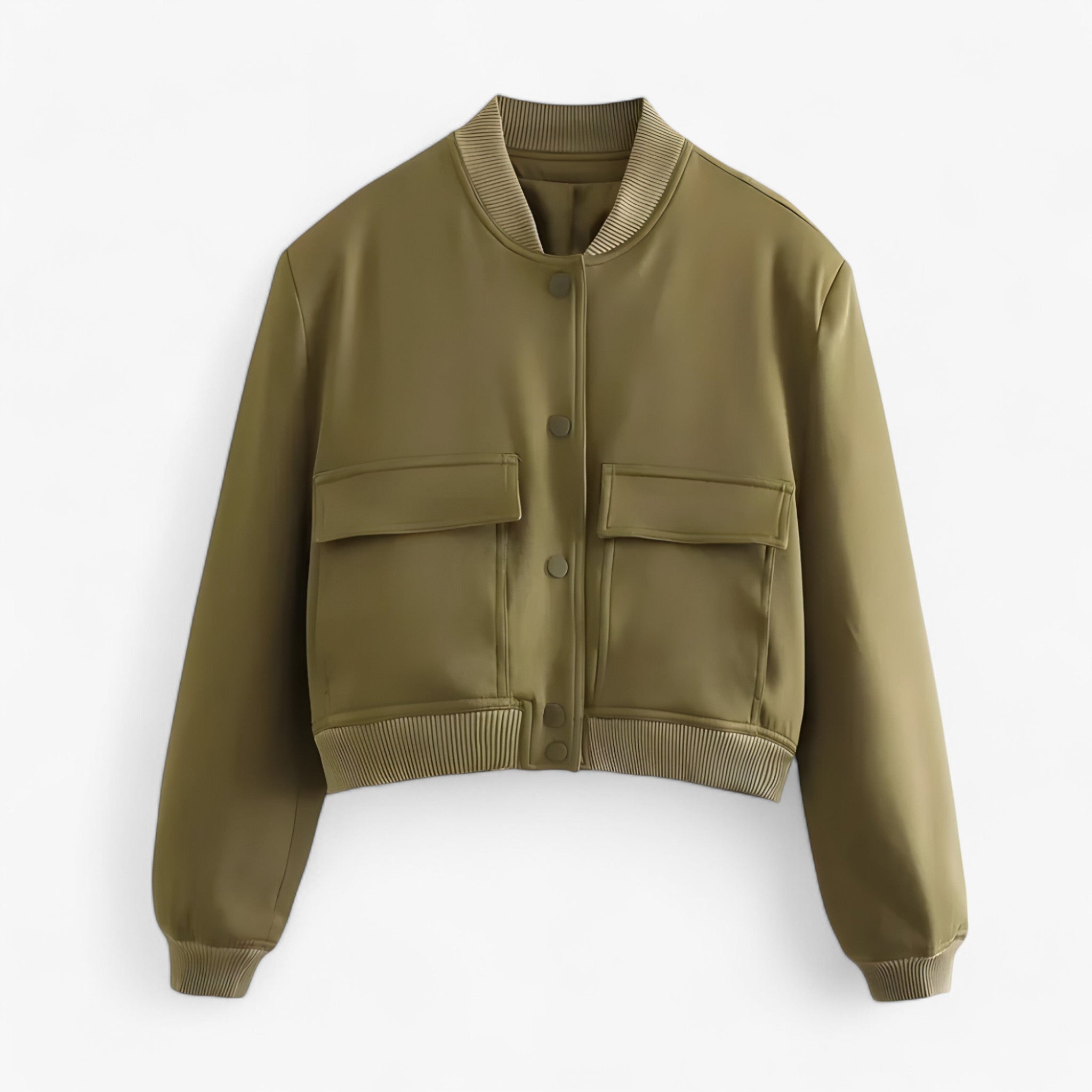 Giacca aviatore bomber per donne – Crop autunno/inverno - verde scuro - autunno aviatore bomber crop donne giacca giacca aviatore inverno women's coats & jackets - Concept Palermo