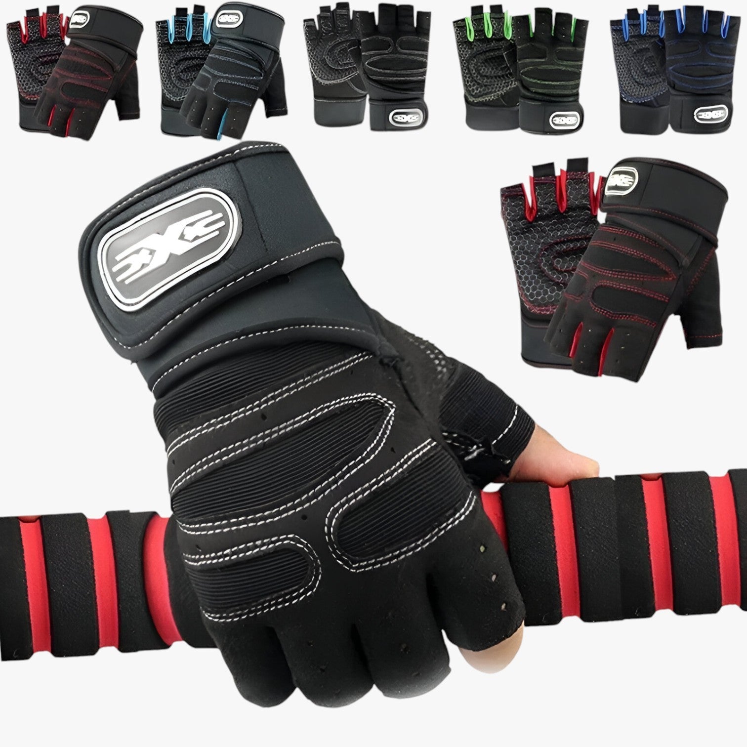 Guanti sportivi senza dita con protezione per i polsi Uomo - - dita gloves guanti guanti sportivi mens accessory mirko | guanti sportivi senza dita con protezione per i polsi - €25 polsi protezione sportivi uomo - Concept Palermo