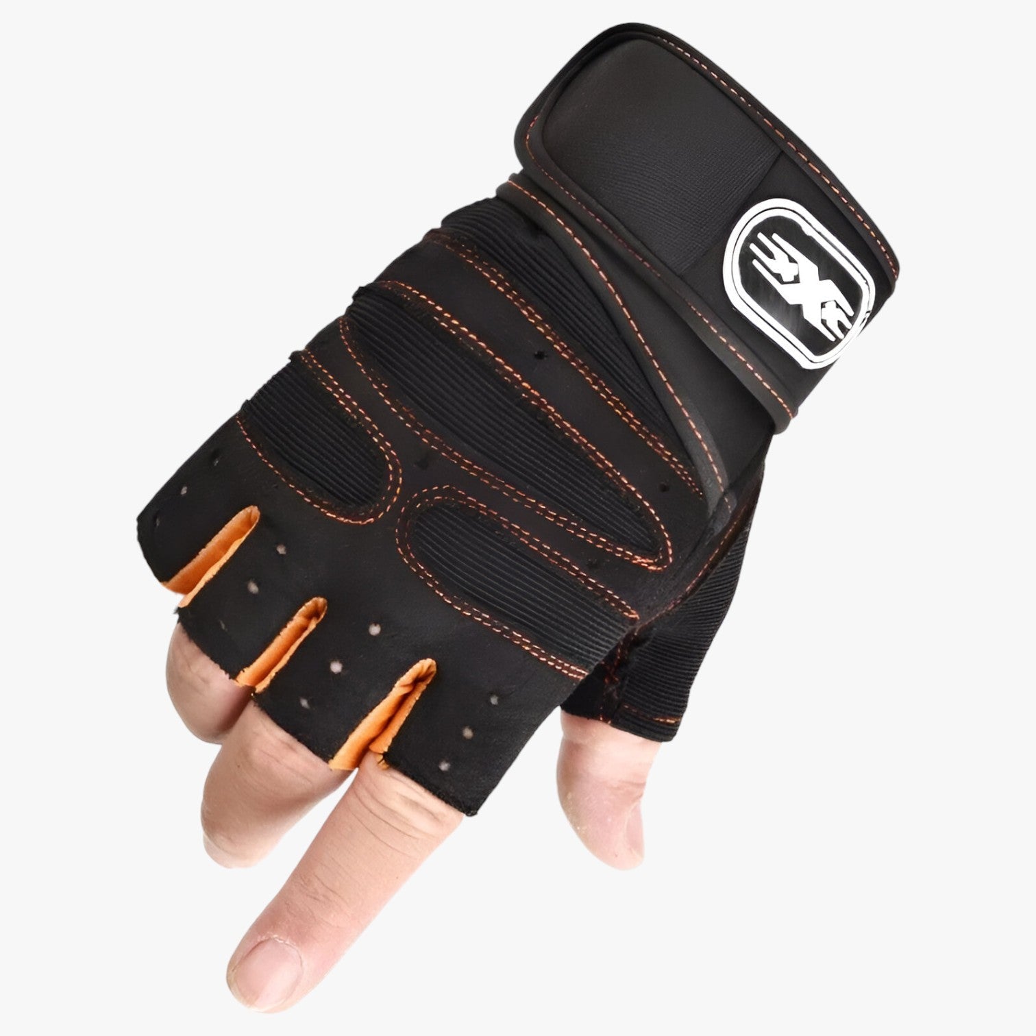 Guanti sportivi senza dita con protezione per i polsi Uomo - Arancione - dita gloves guanti guanti sportivi mens accessory mirko | guanti sportivi senza dita con protezione per i polsi - €25 polsi protezione sportivi uomo - Concept Palermo