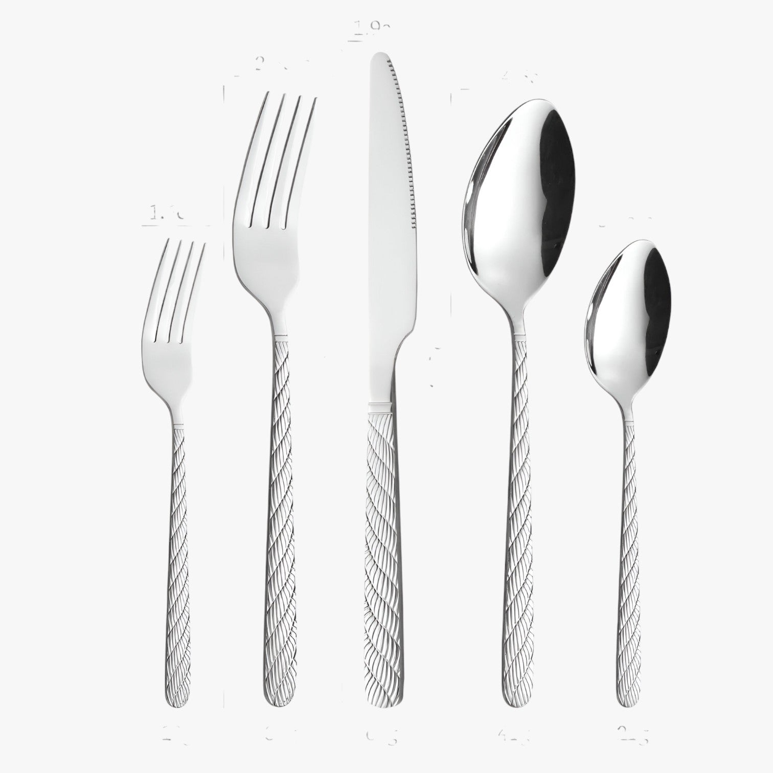 Set di posate intrecciate in acciaio inox Uomo - Colore foto argento - acciaio inox intrecciate Kitchen kitchen & dining kitchen utensil posate posate intrecciate uomo - Concept Palermo
