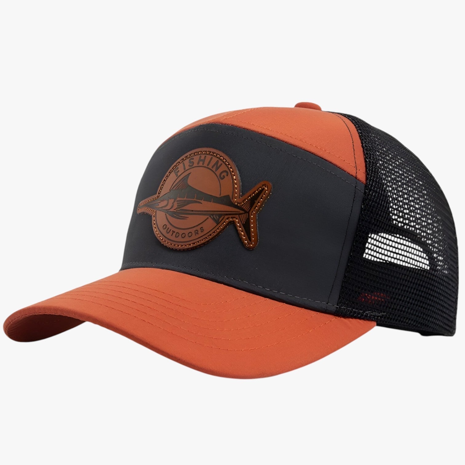 Cappellino estivo da camionista con etichetta in rete e pelle Lino Uomo - arancione Regolabile - Baseball caps camionista cappellino cappellino estivo caps estivo etichetta lino men's hat mens accessory mens cap pelle - Concept Palermo