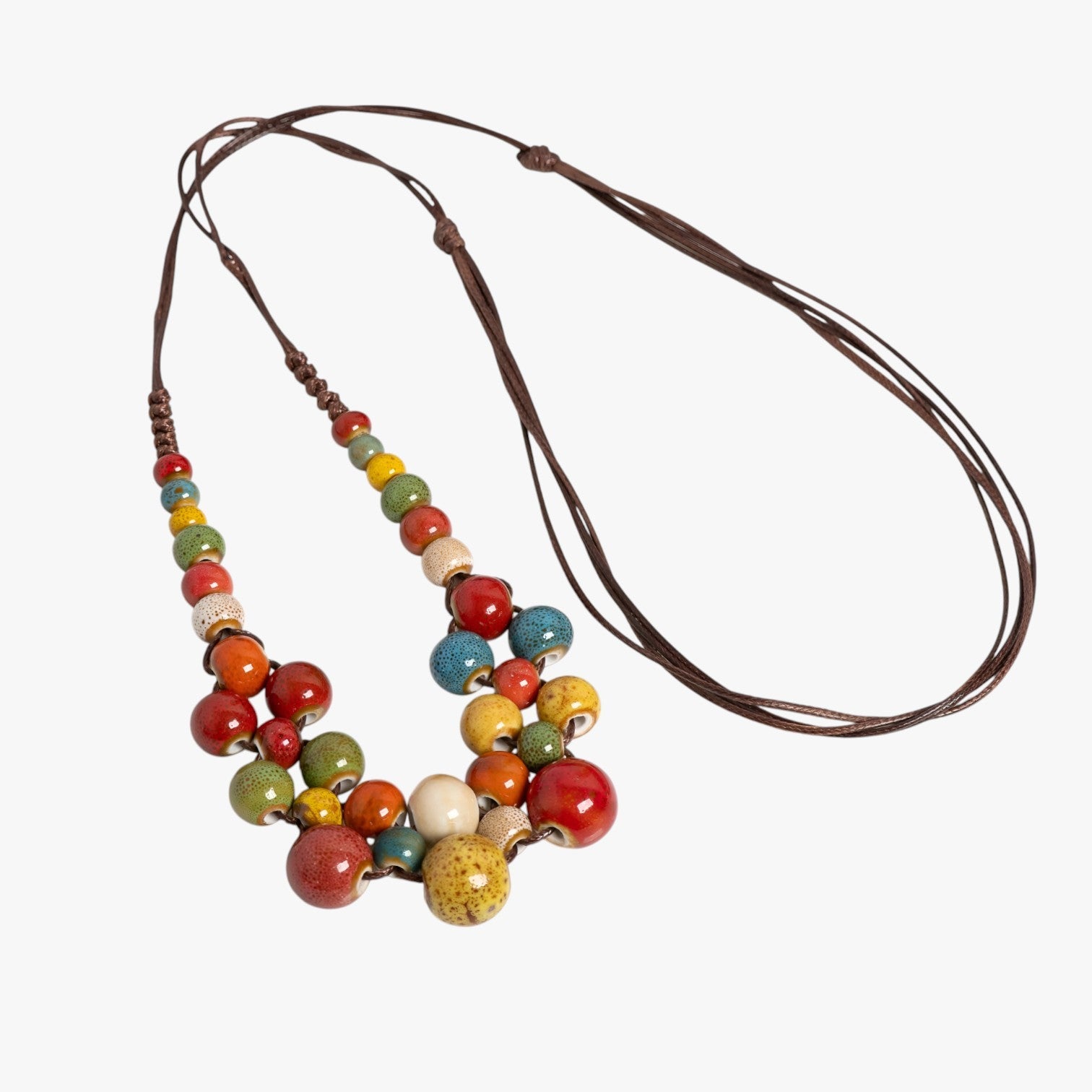 Collana in ceramica colorata fatta a mano - Unico boho-statement Lana - - boho ceramica collana collana ceramica colorata elegant womens necklaces fatta jewelry lana NECKLACES Necklaces for Women - Concept Palermo