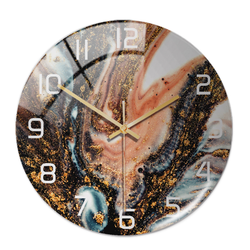 Orologio da Parete Silenzioso Ø30cm, Effetto Marmo Bianco Lusso Moderno per Soggiorno/Ufficio - Nero Rame Blu - clocks marmo orologio orologio marmo tempo wall clocks - Concept Palermo