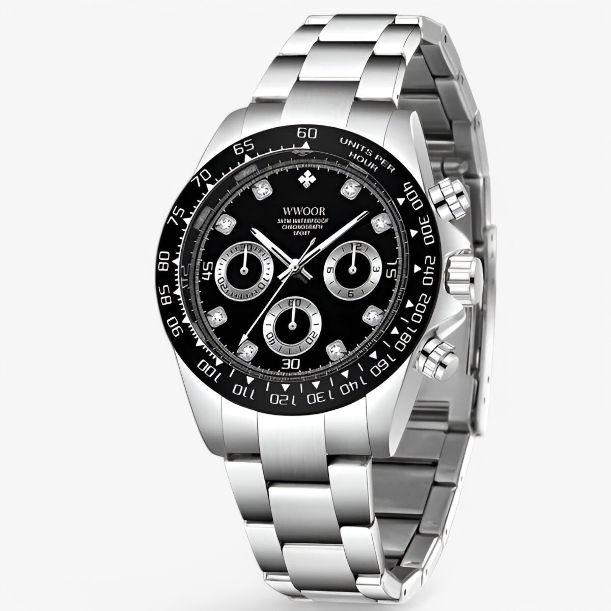 Orologio Cronografo Uomo Elegante Argento Acciaio Inox Impermeabile - Quarzo Classico - Nero argento - accessoires acciaio cronografo horloges inossidabile orologio orologio cronografo uomo watches - Concept Palermo