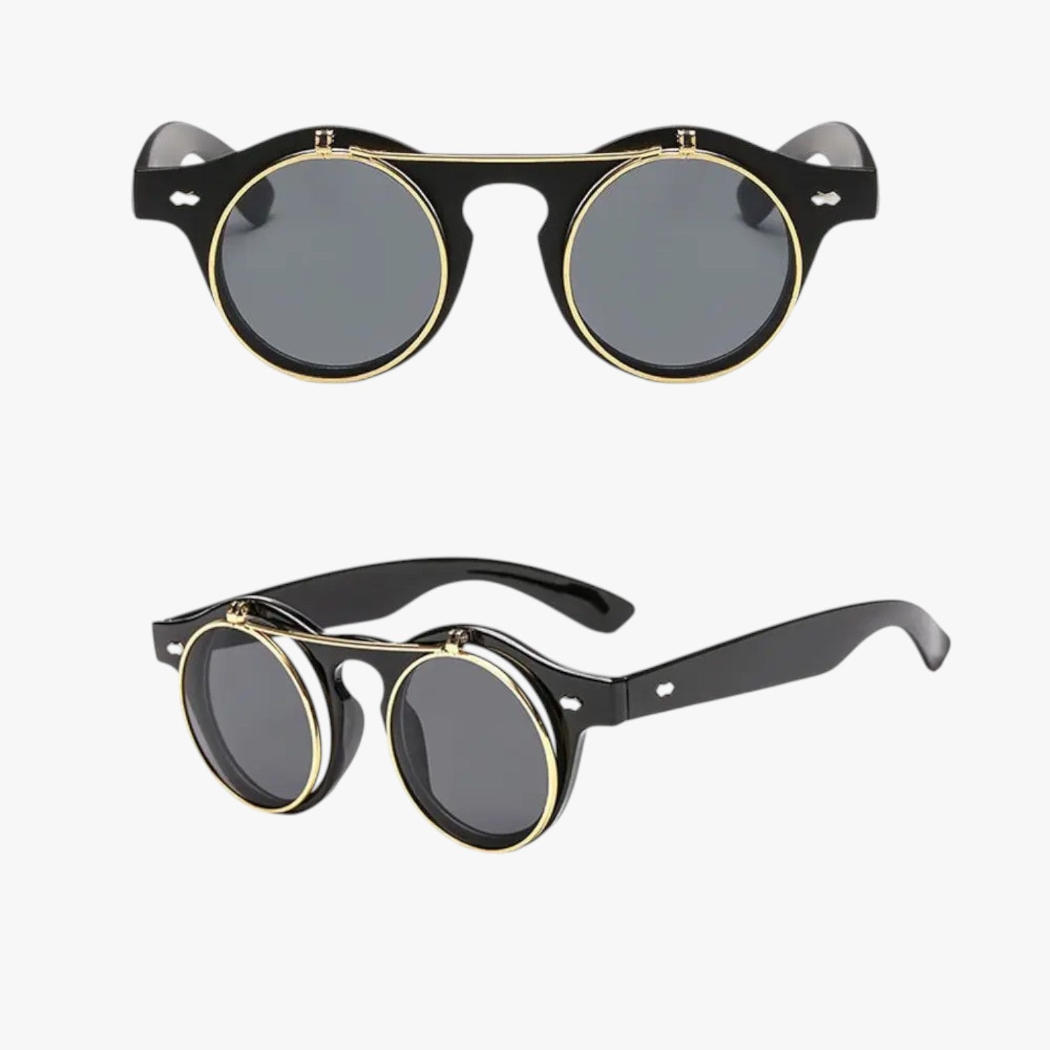 Occhiali da Sole Retrò Unisex Doppia Lente Flip & Protezione UV Punk Uomo - - doppia Fashion Sunglasses flip lente mens sunglasses occhiali occhiali sole protezione punk retr Sunglasses - Concept Palermo
