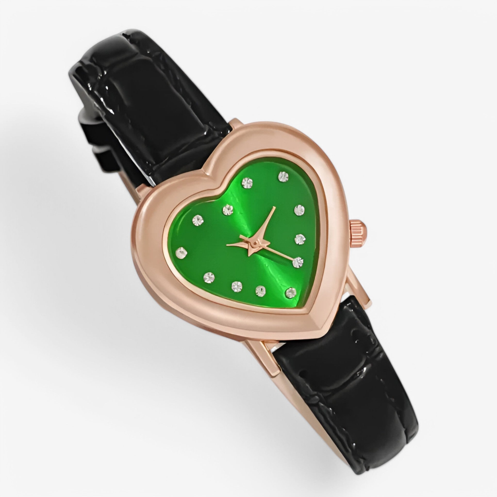 Orologio da donna con quadrante a cuore e cinturino in pelle - - cinturino cuore donna female watch orologio orologio donna pelle quadrante watch for women watches - Concept Palermo