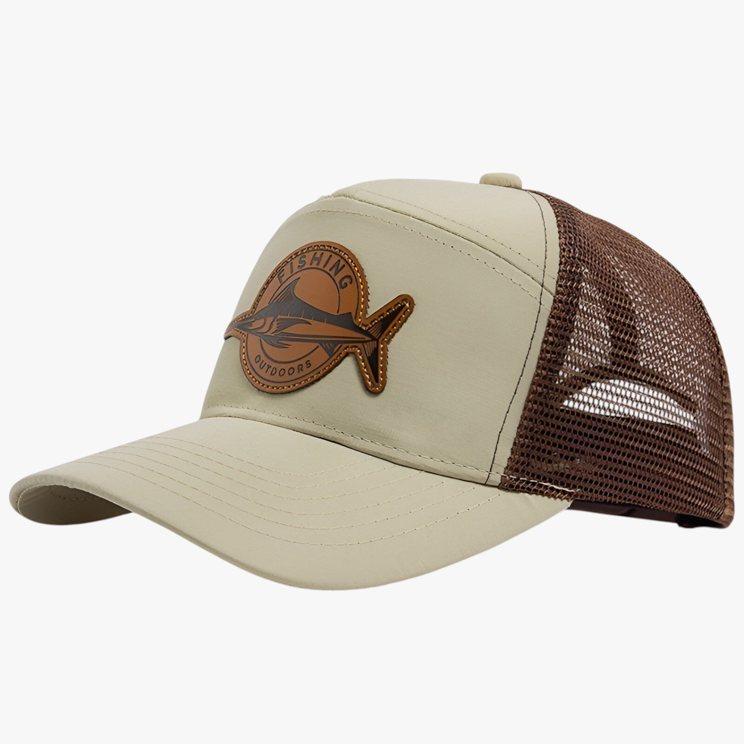 Cappellino estivo da camionista con etichetta in rete e pelle Lino Uomo - khaki Regolabile - Baseball caps camionista cappellino cappellino estivo caps estivo etichetta lino men's hat mens accessory mens cap pelle - Concept Palermo