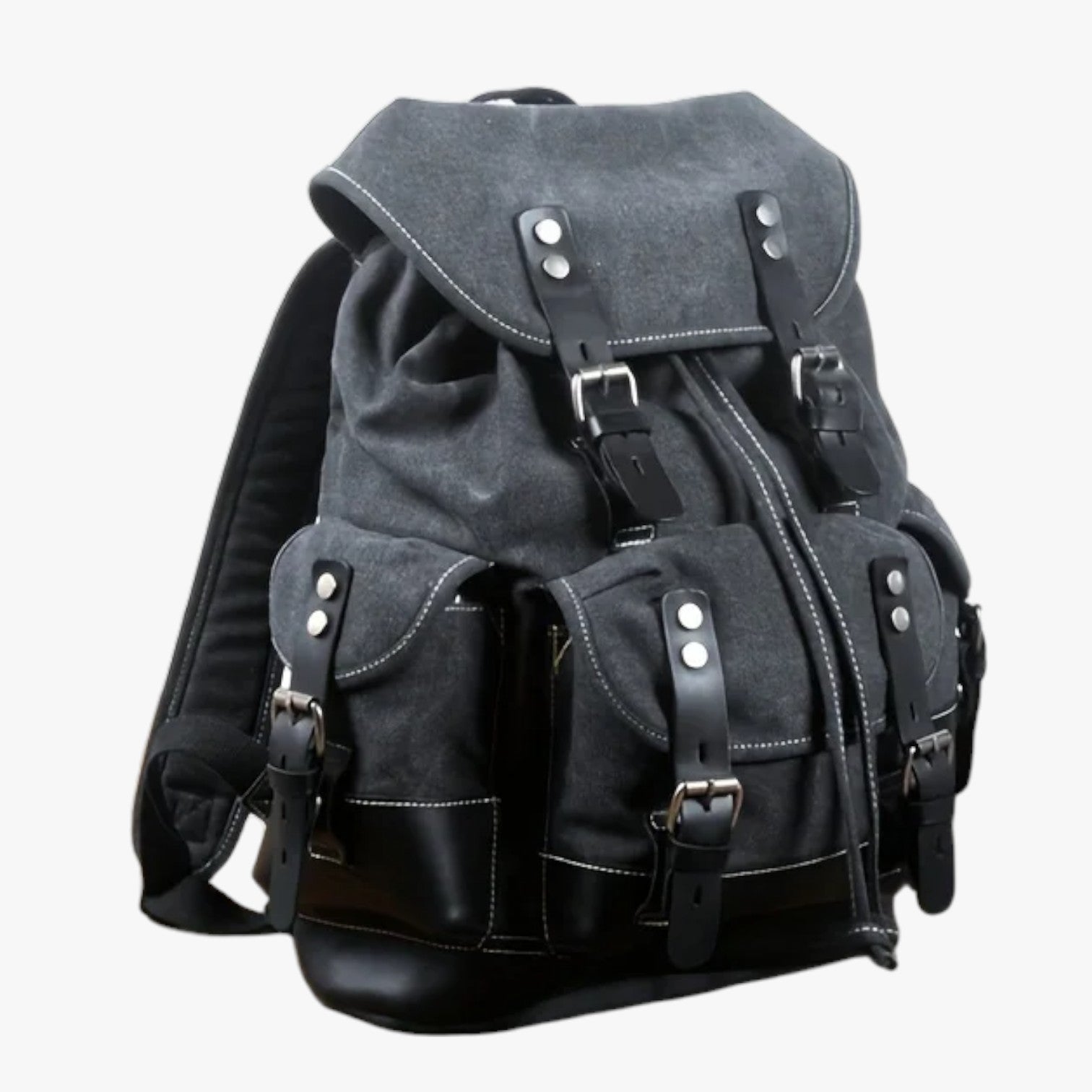 Zaino Escursionismo Tela e Pelle a Grande Capacità Uomo - - bag Bags bags for men capacità escursionismo mens bag pelle tela uomo zaino zaino escursionismo - Concept Palermo