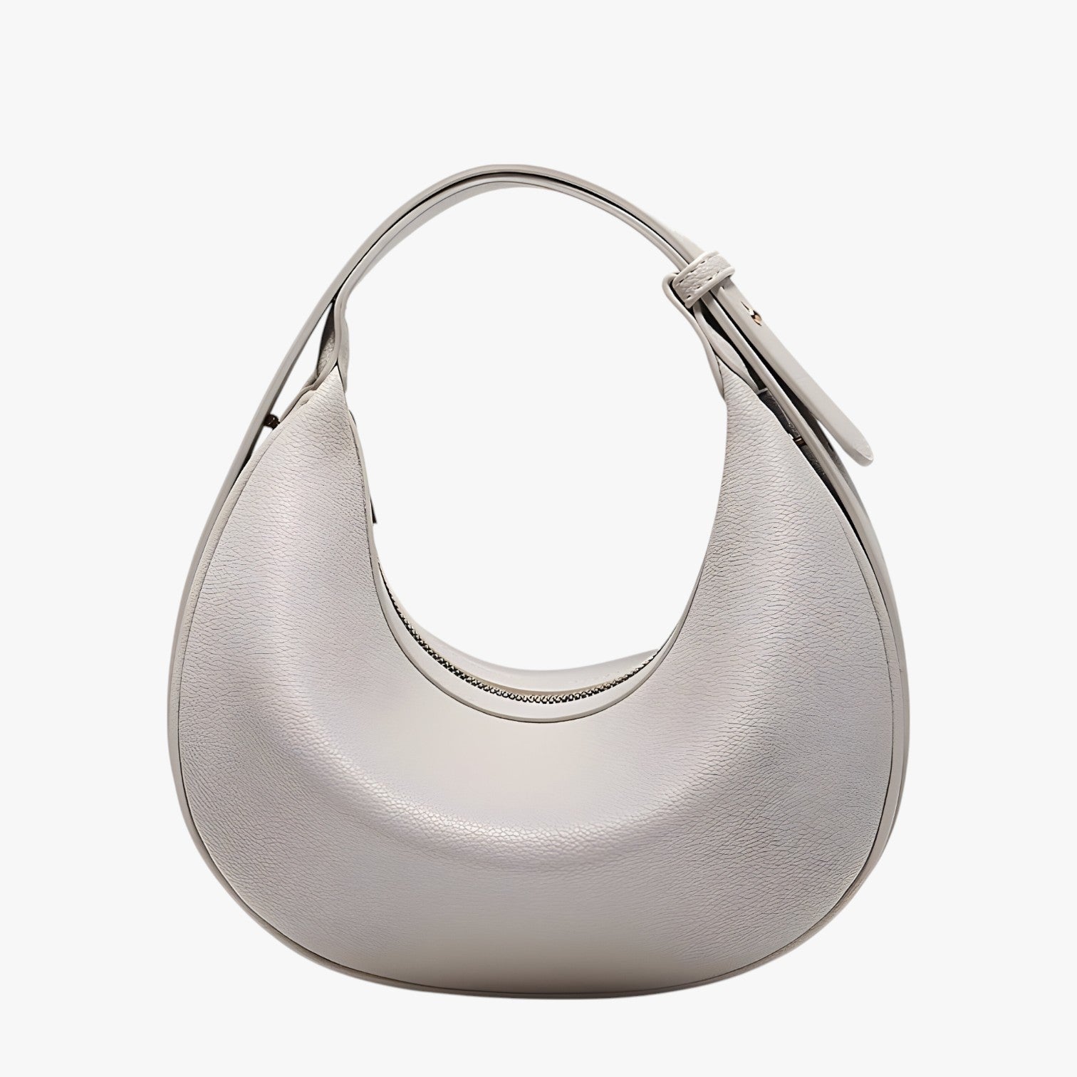 Borsa Donna a Mezza Luna Elegante in Pelle Sintetica Nera con Tracolla Regolabile - grigio - bag Bags borsa borsa mezza donna handbags luna mezza women bags Women's handbags - Concept Palermo