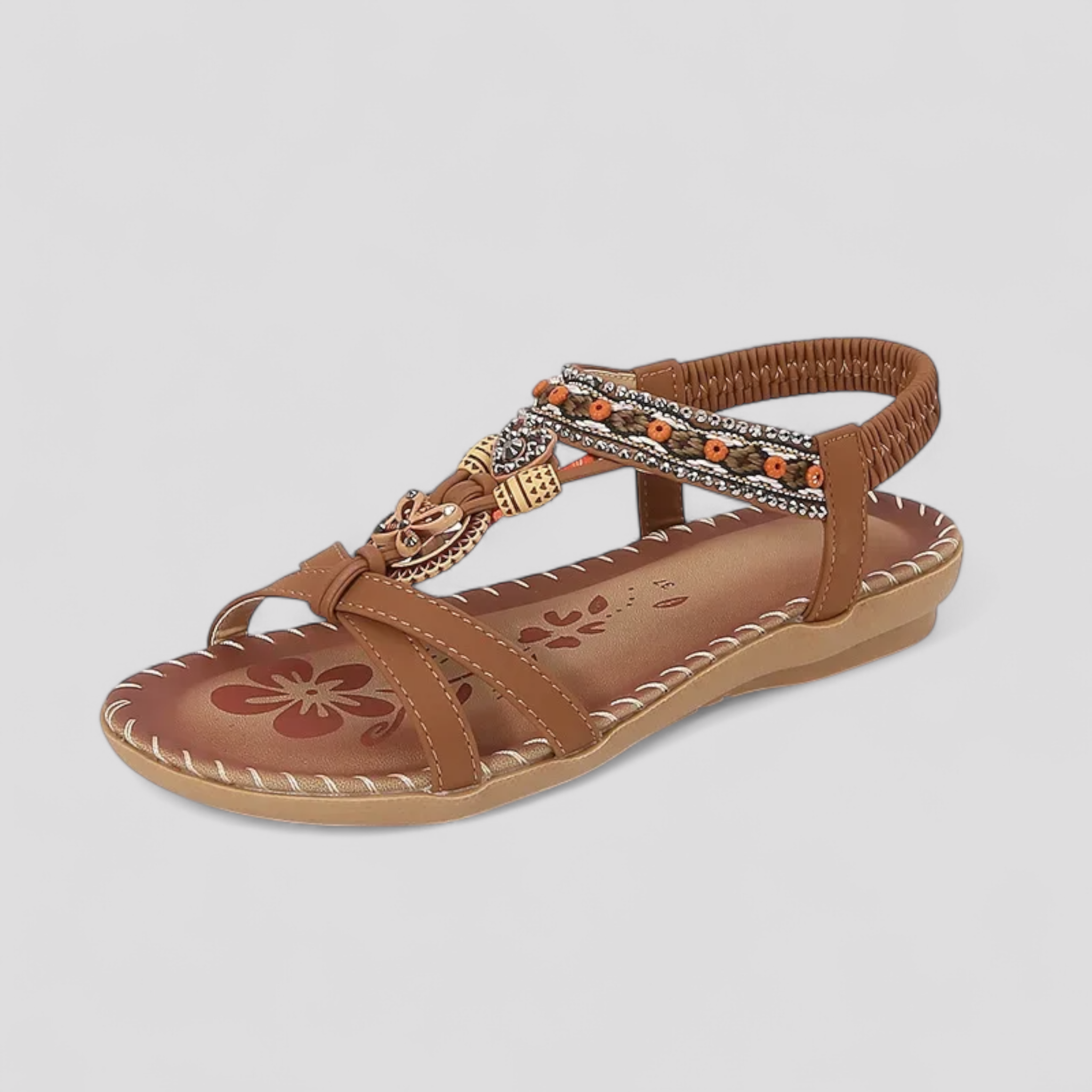 Sandali Bassi Donna Comodi in Pelle Neri - Eleganti e Versatili - Marrone - bassi comodi donna sandali sandali antiscivolo sandali comfort sandali con cinturino sandali donna sandali eleganti sandali estivi sandali leggeri sandali ortopedici sandali vegan sandals scarpe da passeggio scarpe sostenibili - Concept Palermo