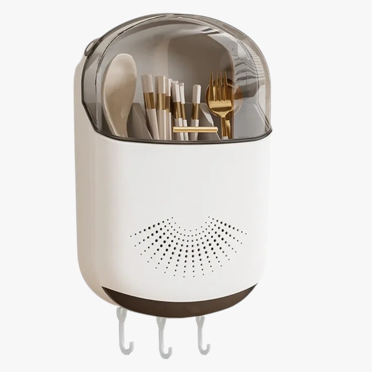 Portabastoncini da muro con drenaggio e coperchio - Bianco - coperchio drenaggio Kitchen kitchen & dining kitchen accessory Kitchen Essentials kitchen organizer muro portabastoncini portabastoncini muro - Concept Palermo