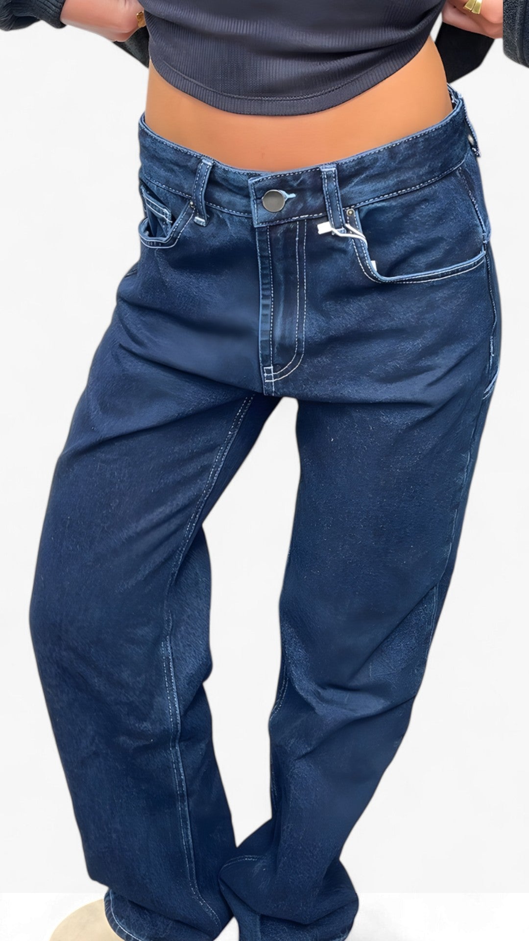 Jeans Donna Slim Fit Vita Bassa Blu con Stampa Stelle Casual - - bassa donna jeans jeans vita pants pants for women stampa stelle vita - Concept Palermo