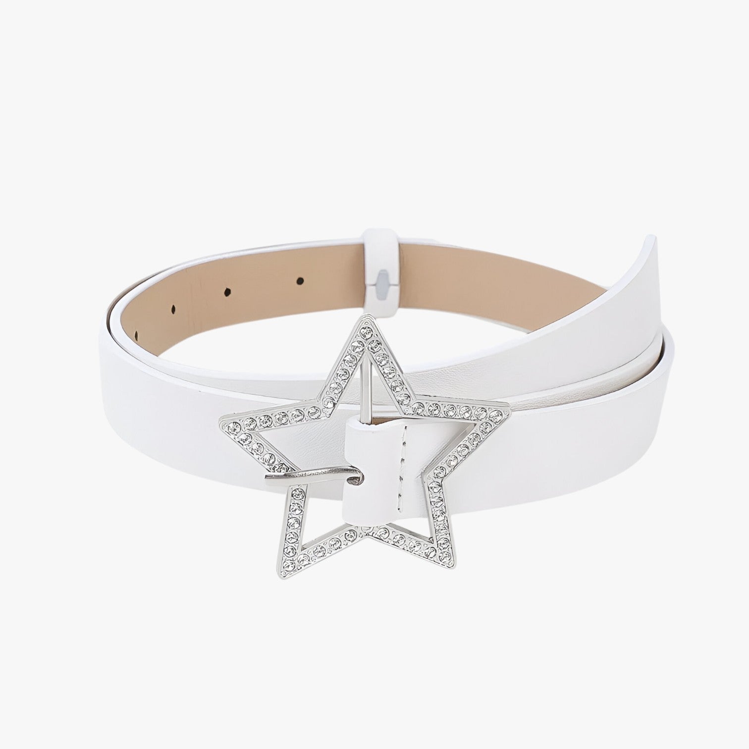 Cintura Y2K con strass per jeans - bianco - belt Belts cintura cintura strass jeans strass waist belt for women Womens belt - Concept Palermo