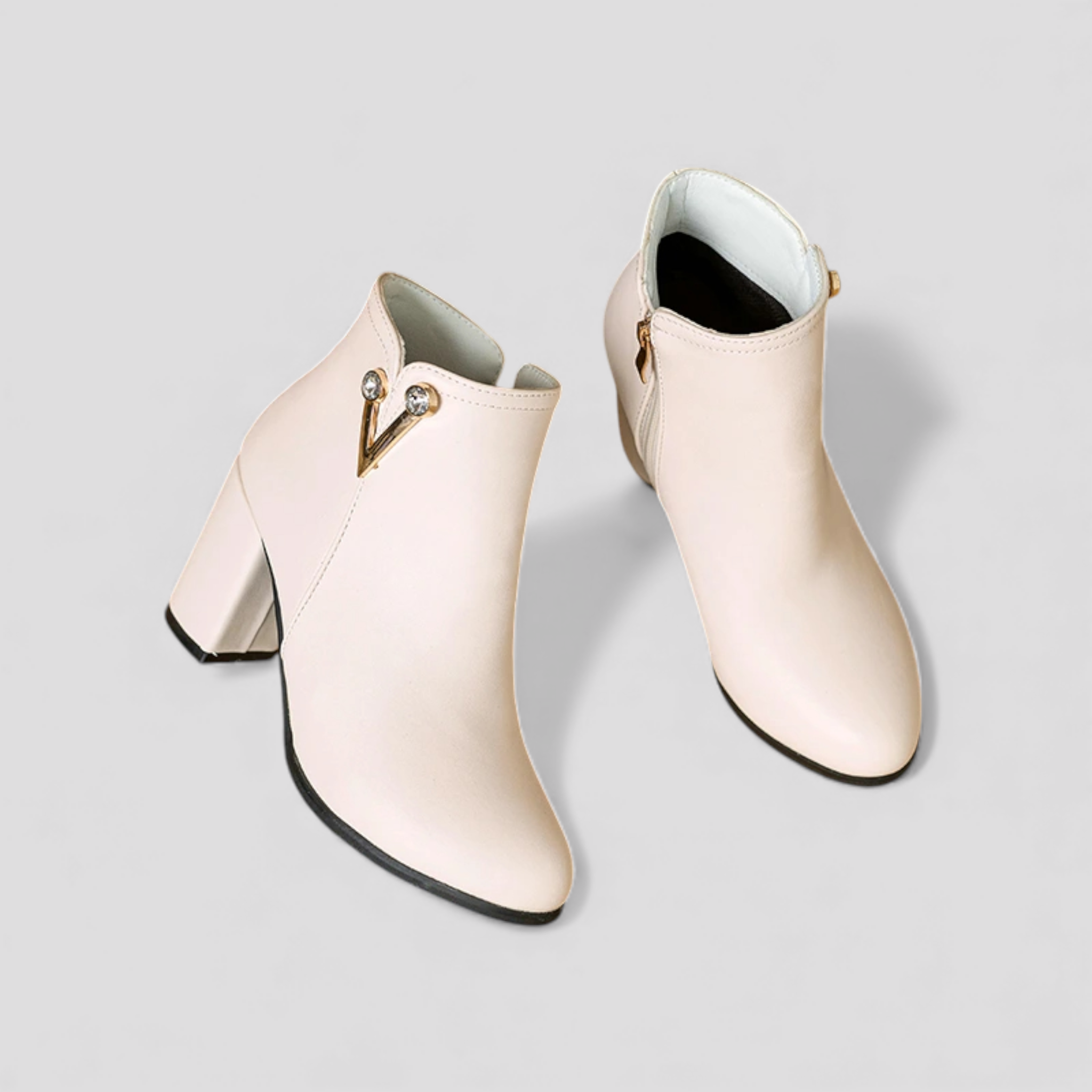 Stivaletti alla caviglia con dettagli in cristallo e zip laterale Pelle - - alla BOOTS Boots & Shoes caviglia cristallo dettagli laterale pelle shoes stivaletti - Concept Palermo