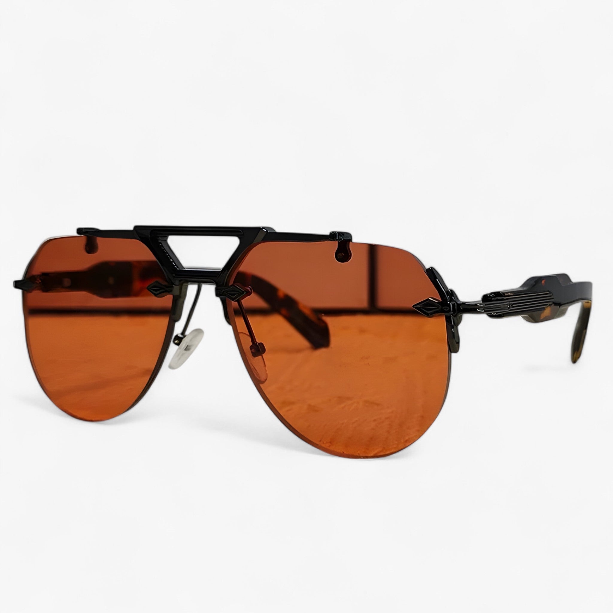 Occhiali da sole punk semi-senza montatura Uomo - OroMarroneRosso - accessoires montatura occhiali occhiali sole punk semi sole sunglasses uomo zonnebrillen - Concept Palermo