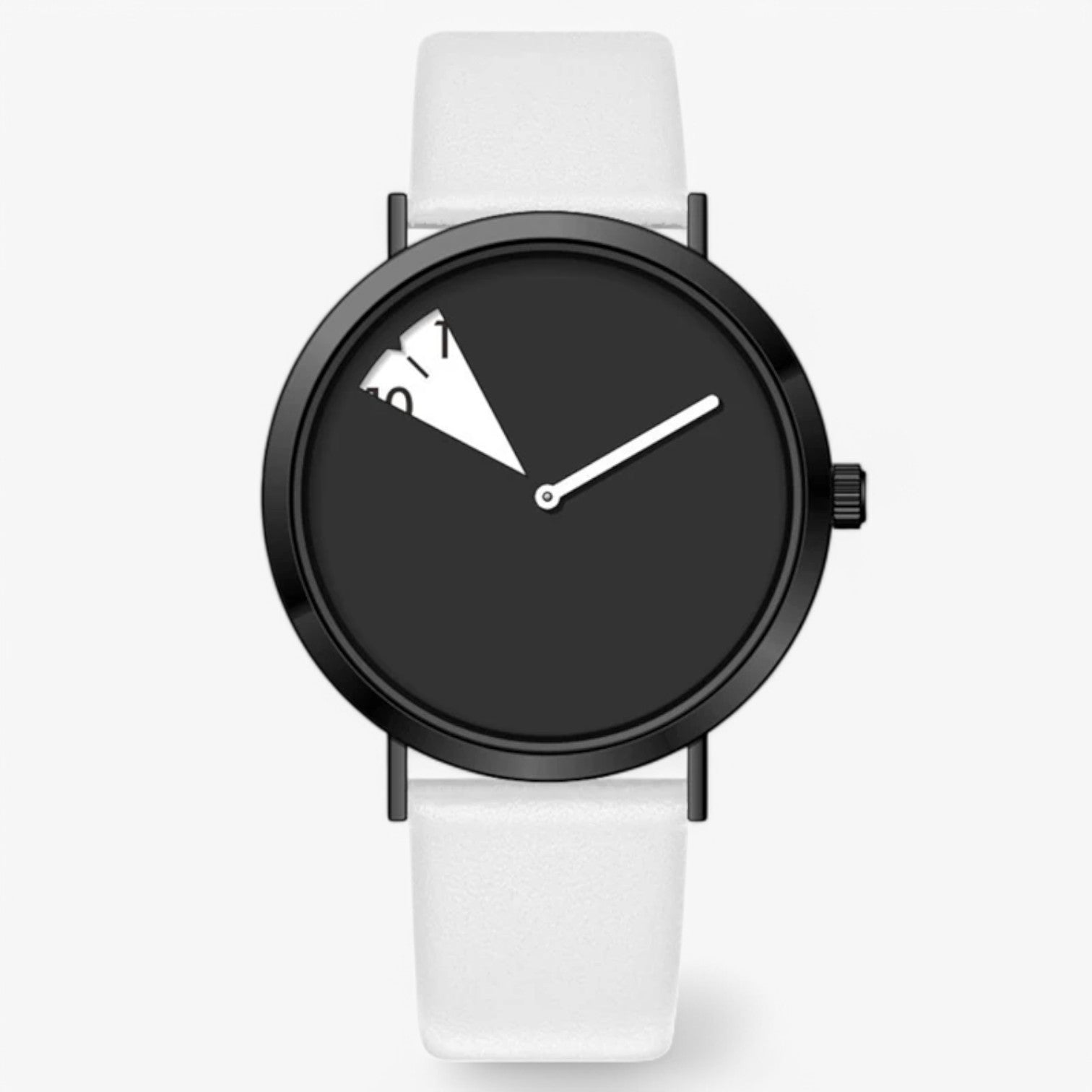Orologio da donna con rotazione – design audace, eleganza senza tempo Pelle Lana - bianco e nero - audace design donna eleganza ladies watch lana orologio orologio donna pelle watch watch for women wrist watches for women - Concept Palermo