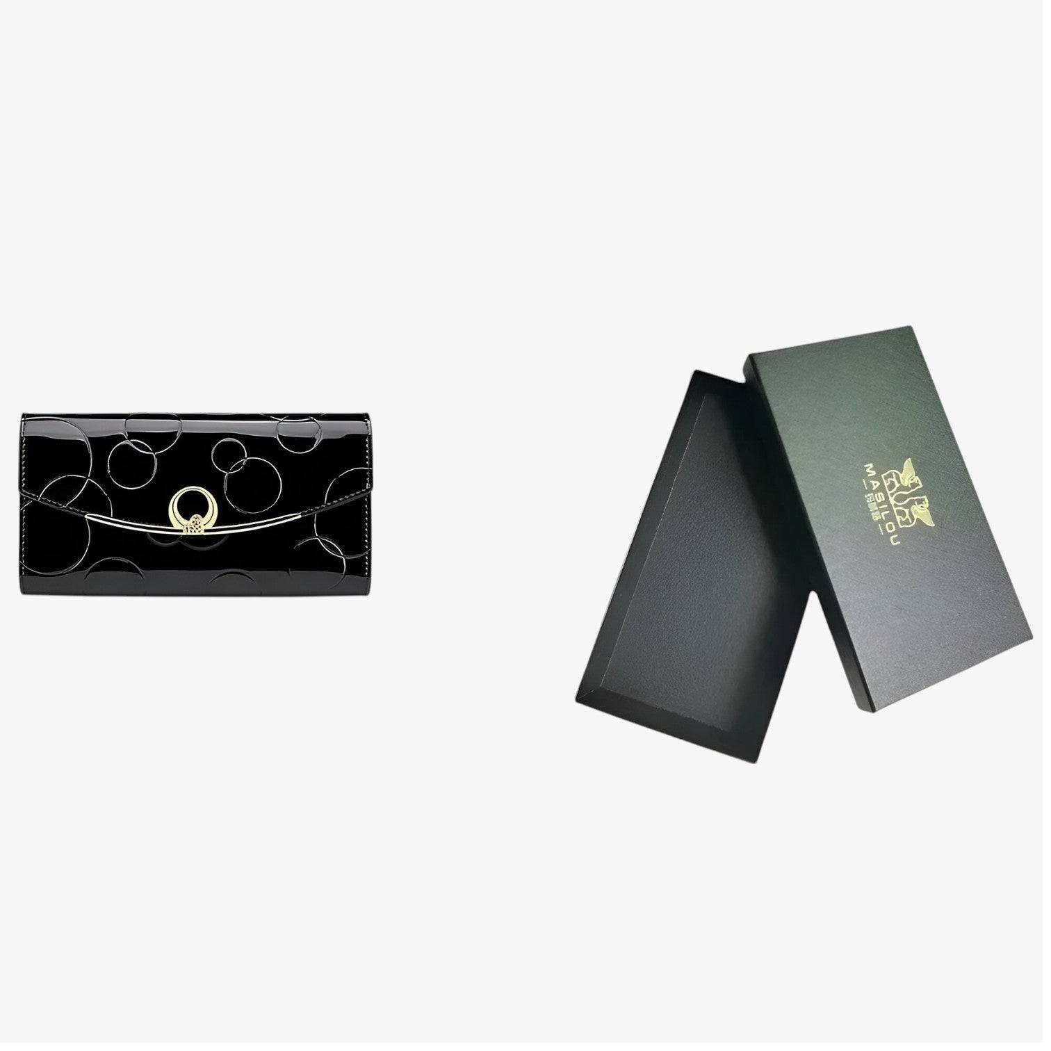 Portafoglio da donna di lusso -, spazioso e pratico Pelle - nero con scatola - donna pelle portafoglio portafoglio donna pratico spazioso wallet wallets womens wallet - Concept Palermo