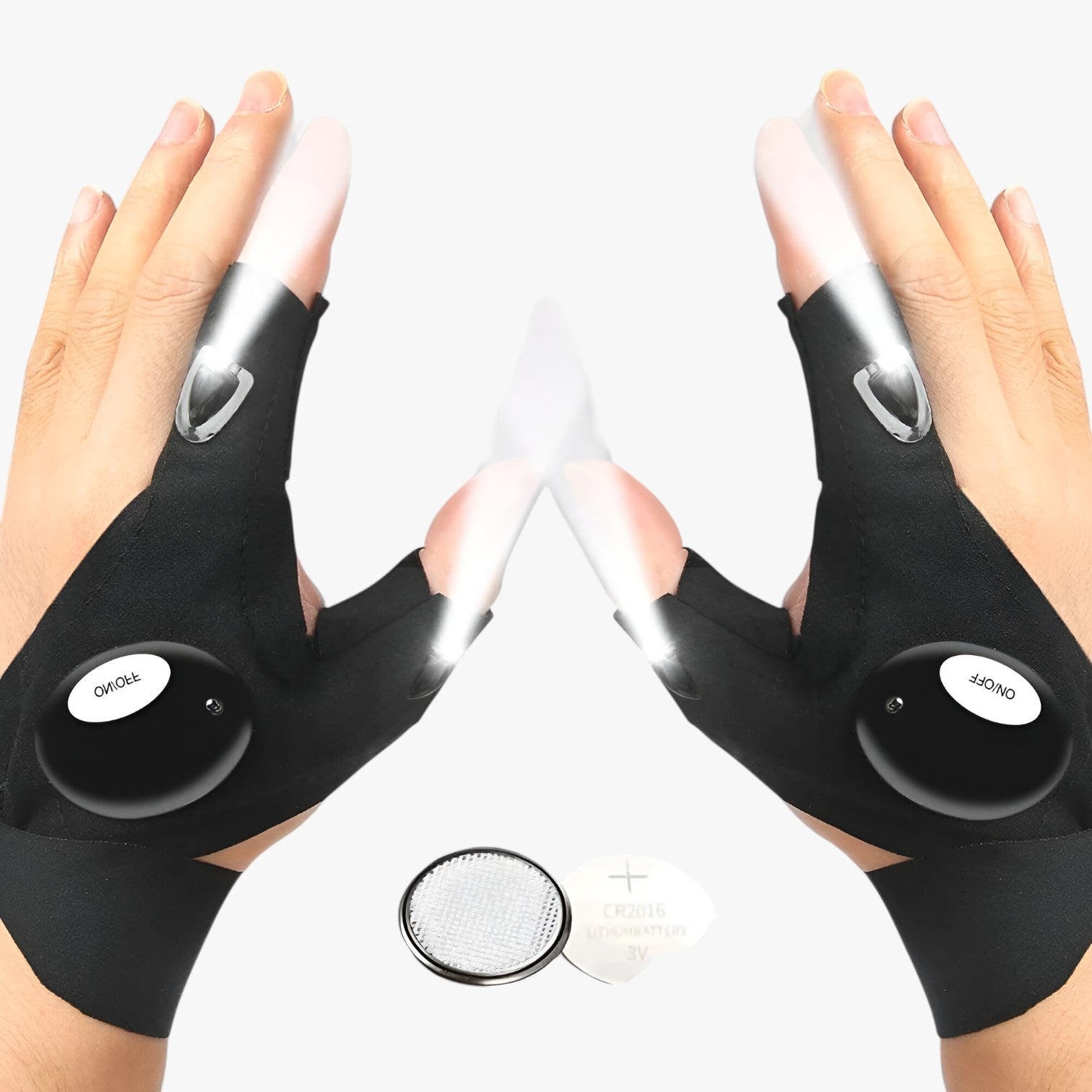 Guanti senza dita LED con luce handsfree per esterni Uomo - Un Paio - dita esterni gloves guanti guanti dita handsfree harrison | guanti senza dita led con luce handsfree per esterni - €25 luce mens accessory uomo - Concept Palermo