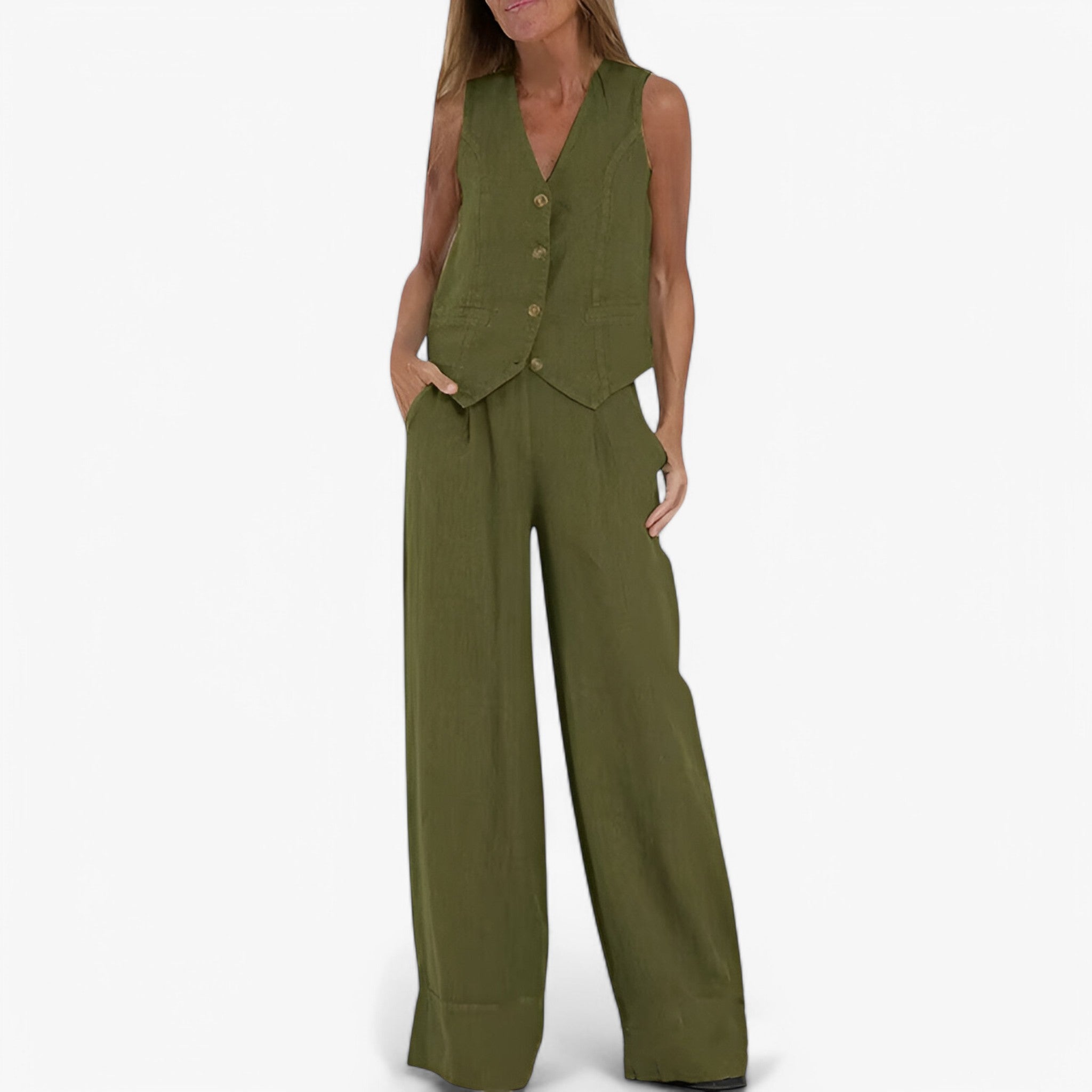 Gilet senza maniche (con pantaloni coordinati gratuiti) - - coordinati gilet gilet maniche gratuiti maniche outfit sets pantaloni - Concept Palermo